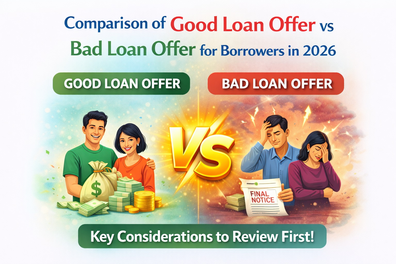 Comparison of good loan offer versus bad loan offer for borrowers in 2026