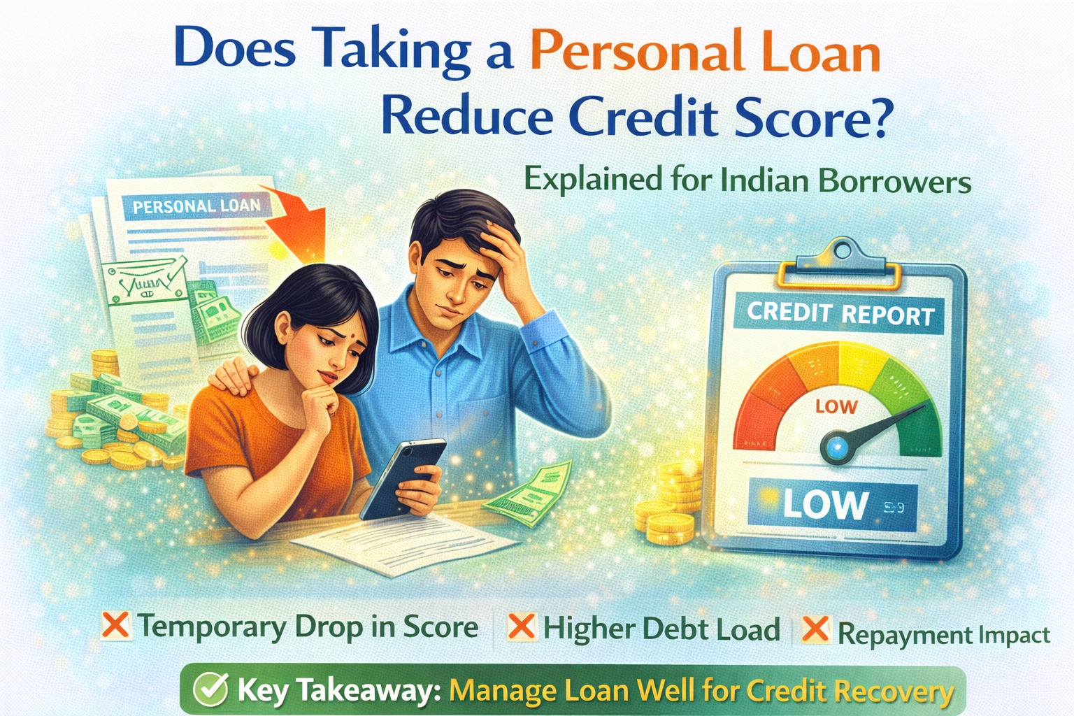 Does taking a personal loan reduce credit score explained for Indian borrowers