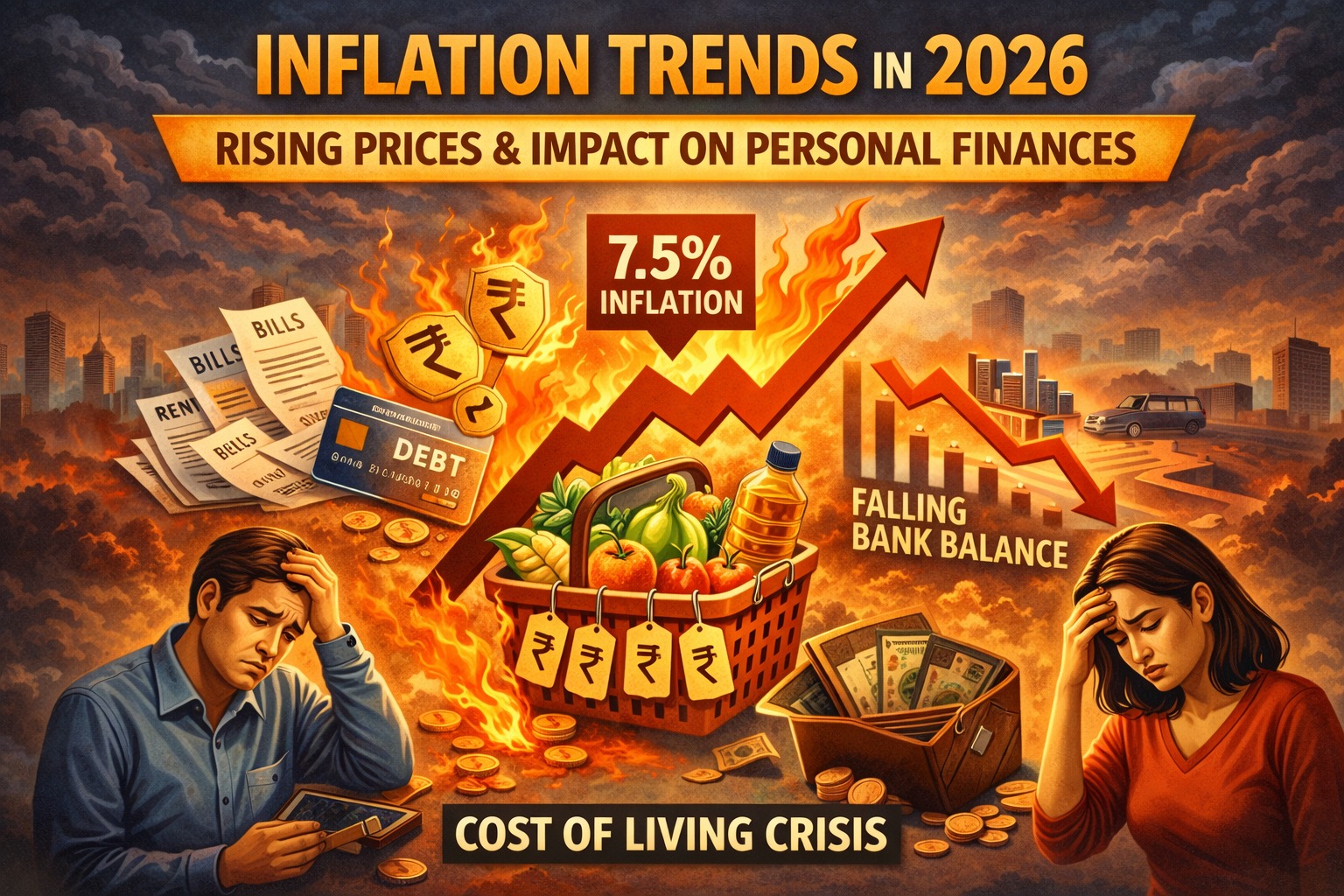 Inflation trends in 2026 showing rising prices and impact on personal finances