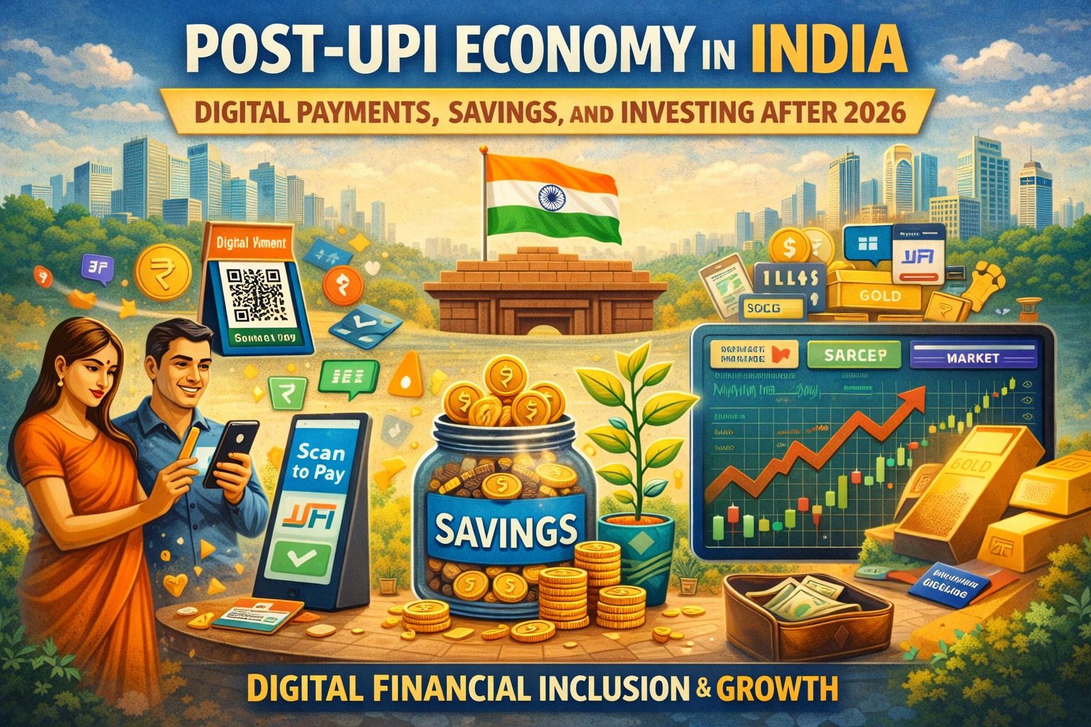 Post-UPI economy in India showing digital payments, savings, and investing after 2026