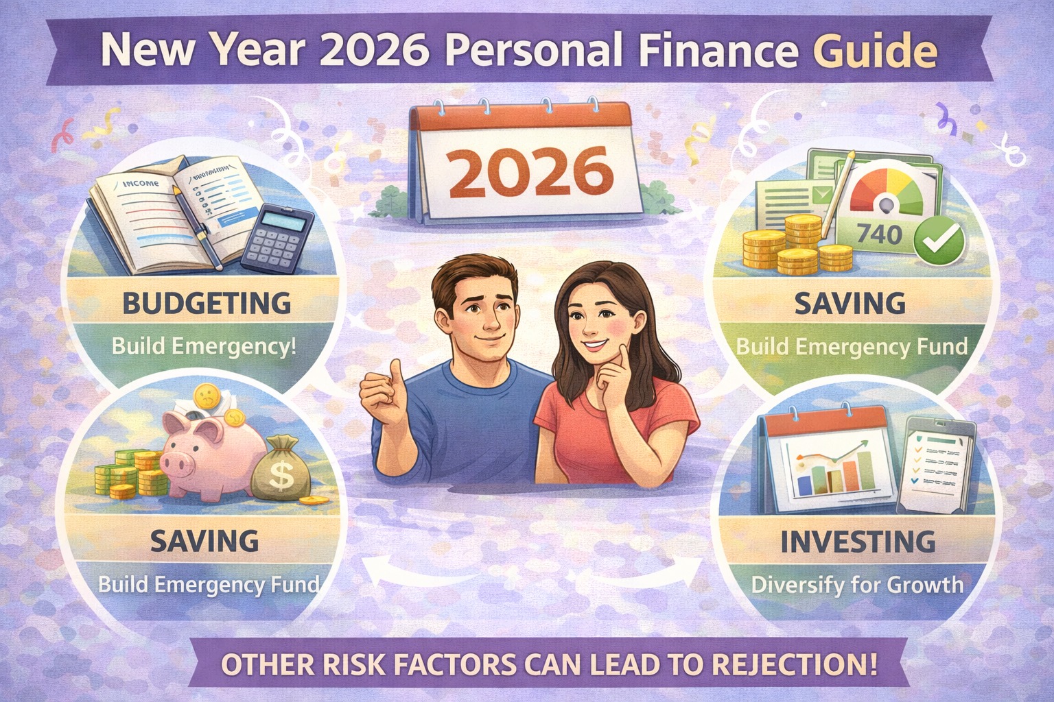 New Year 2026 personalfinance guide showing budgeting, saving, investing and credit planning