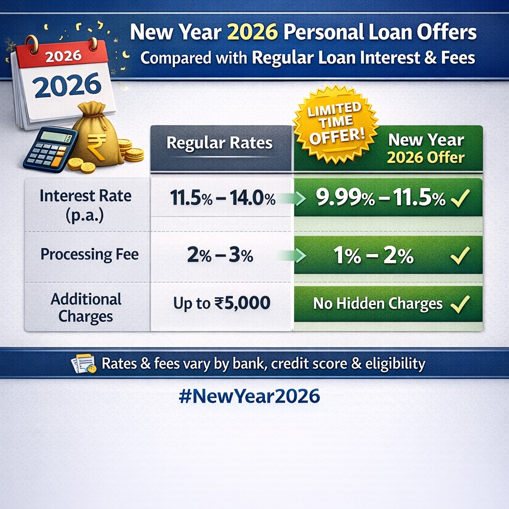 New Year 2026 personal loan offers compared with regular loan interest and fees