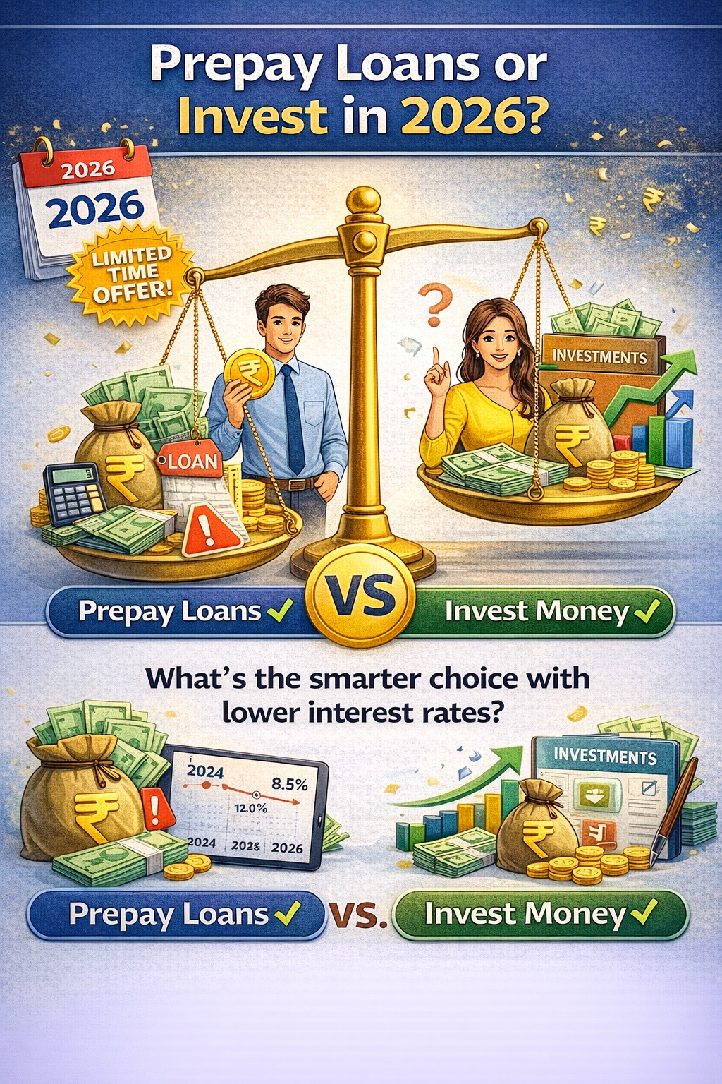 Prepaying loans versus investing money decision framework for the new year