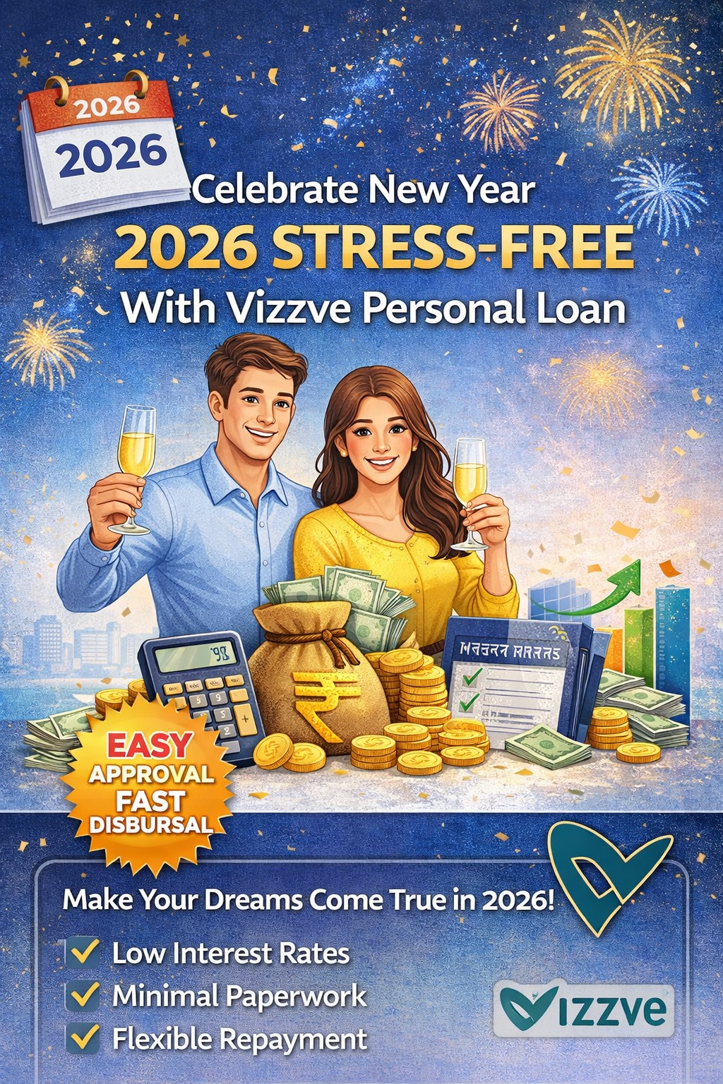 Celebrate New Year 2026 stress-free with Vizzve personal loan support