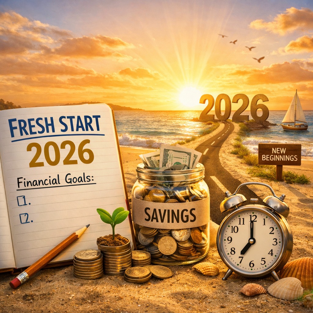 Fresh start finance concept for New Year 2026