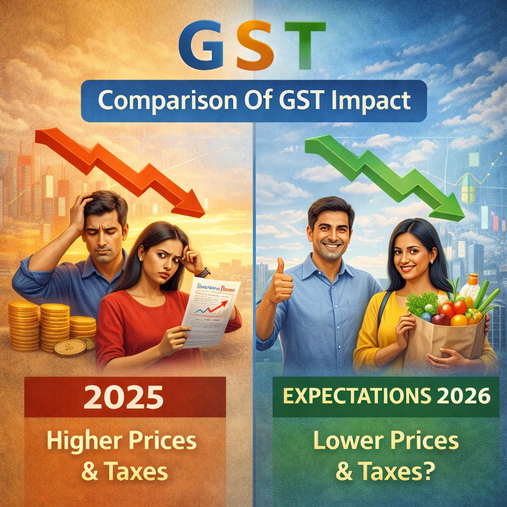 Comparison of GST impact in 2025 and expectations for 2026