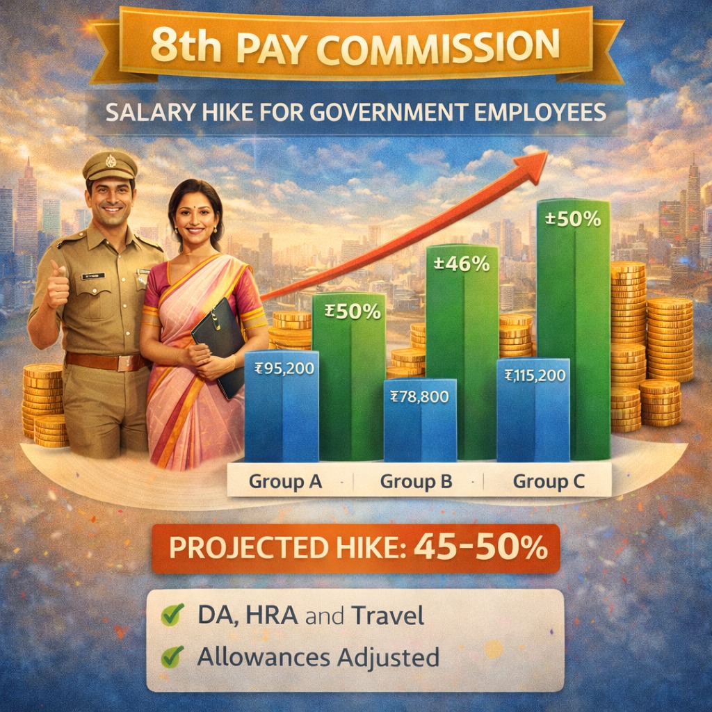 8th Pay Commission chart showing salary hike for government employees