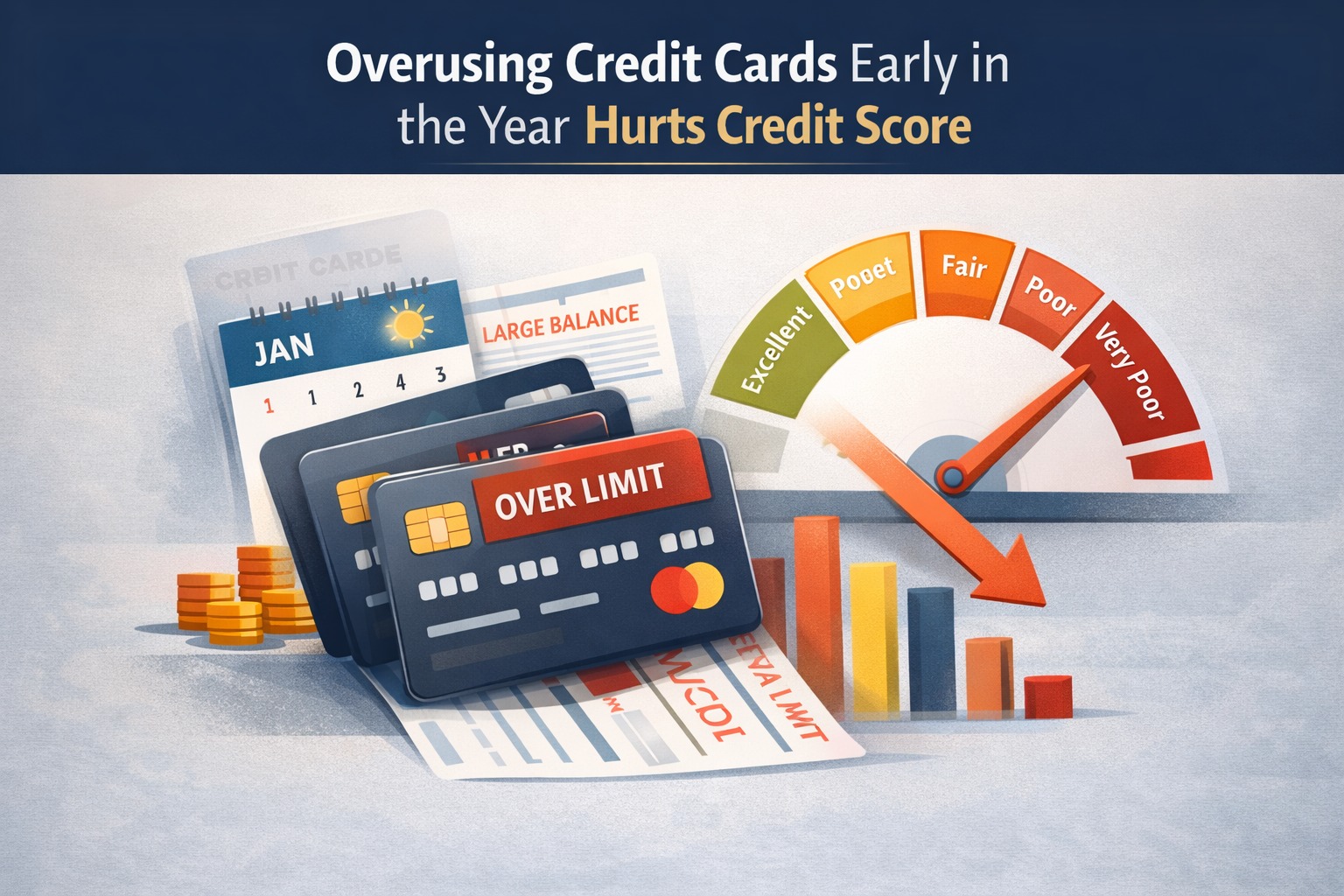 Overusing credit cards early in the year impacting credit score