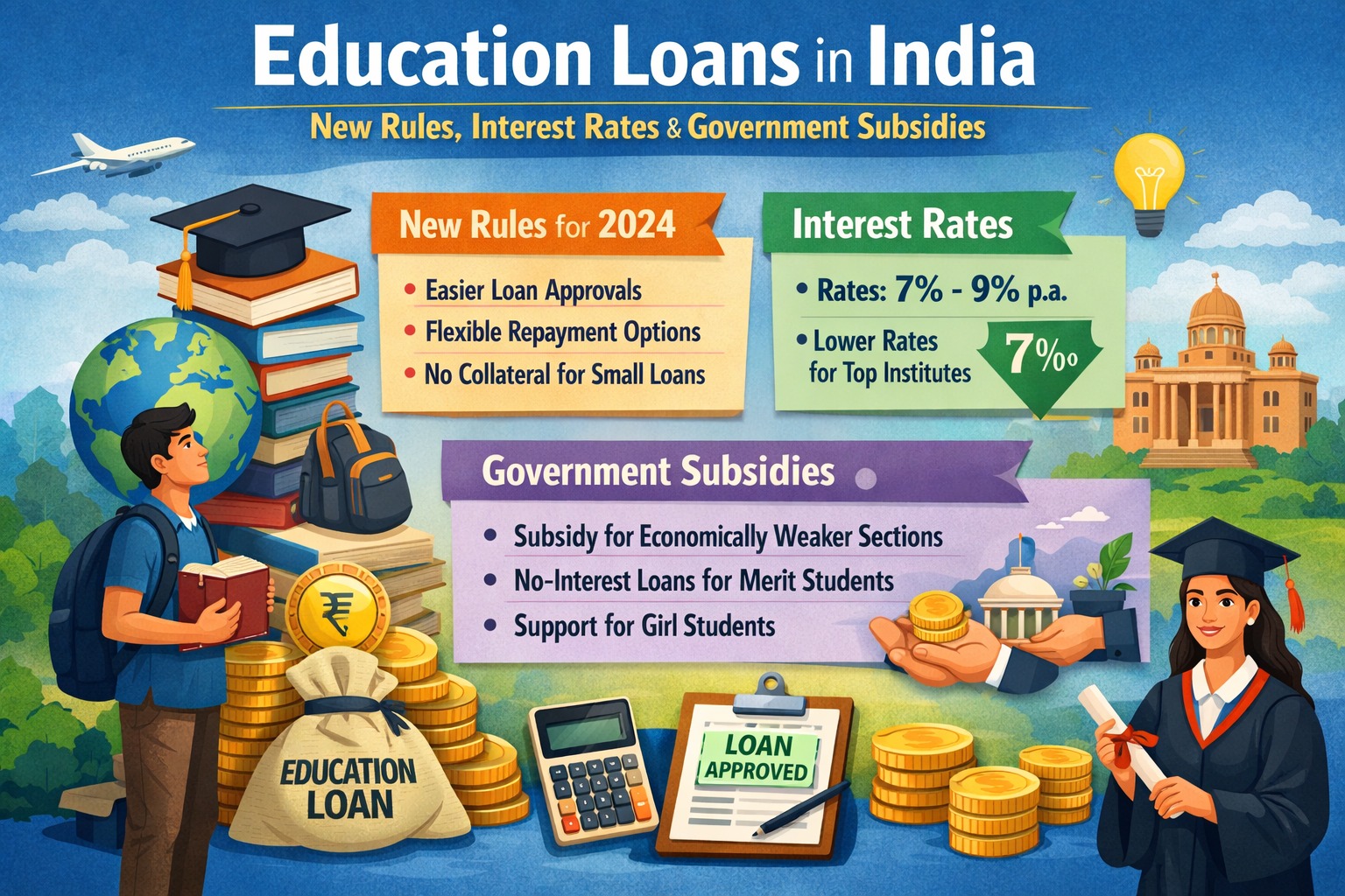 Education loans in India with new rules, interest rates and government subsidies