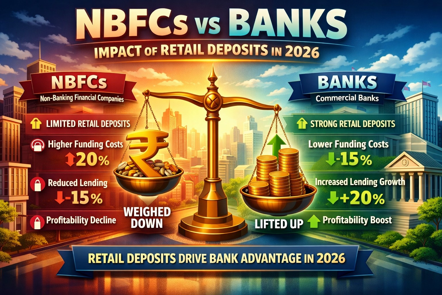 NBFCs vs banks comparison showing impact of retail deposits in 2026