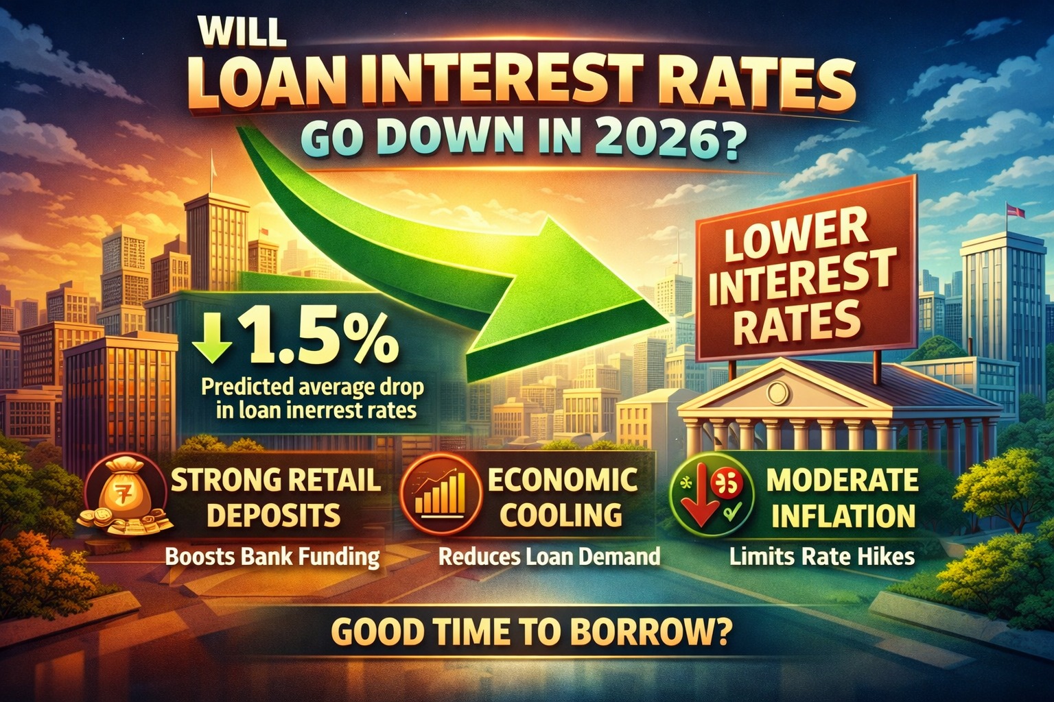 Loan interest rate outlook for 2026 in India showing possible rate trends