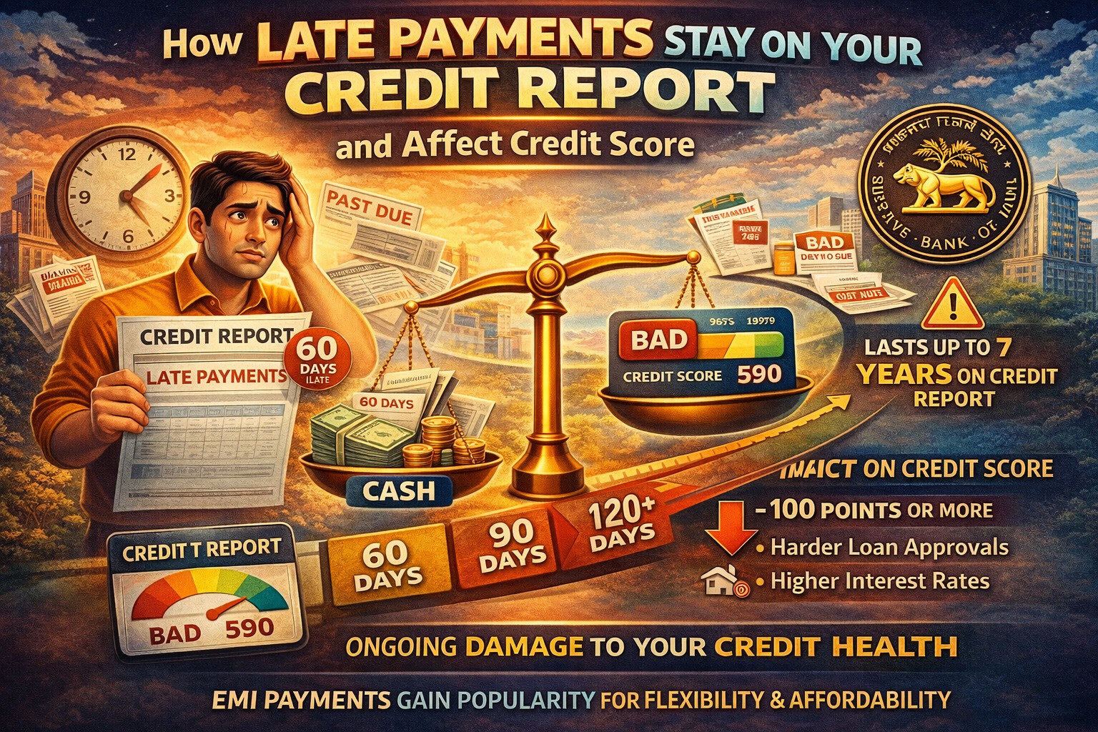 How late payments stay on your credit report and affect credit score