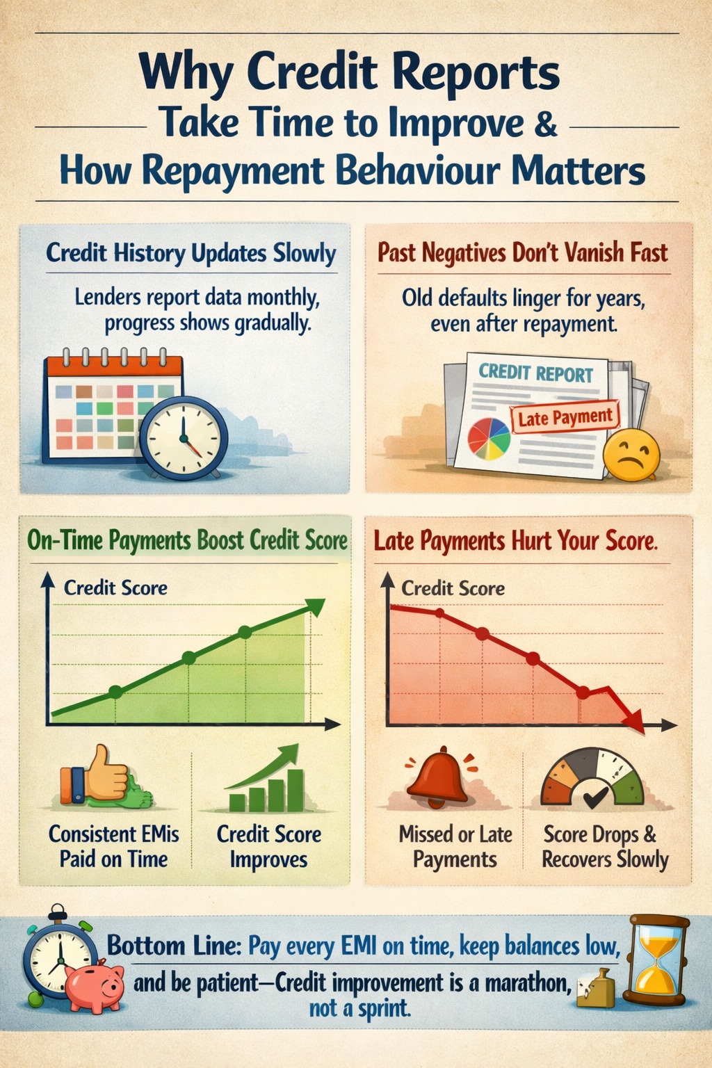 Why credit reports take time to improve and how repayment behaviour matters