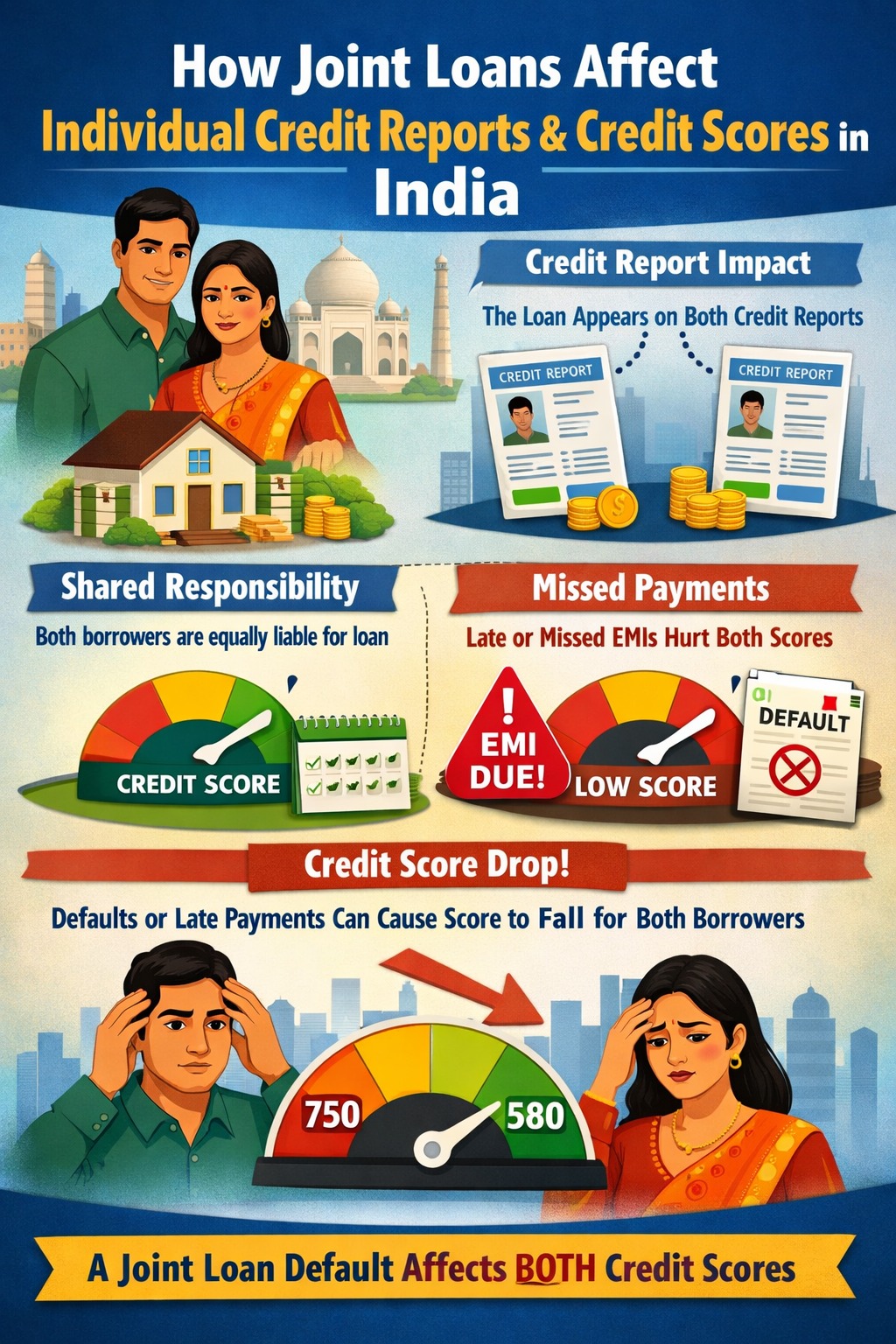 How joint loans affect individual credit reports and credit scores in India