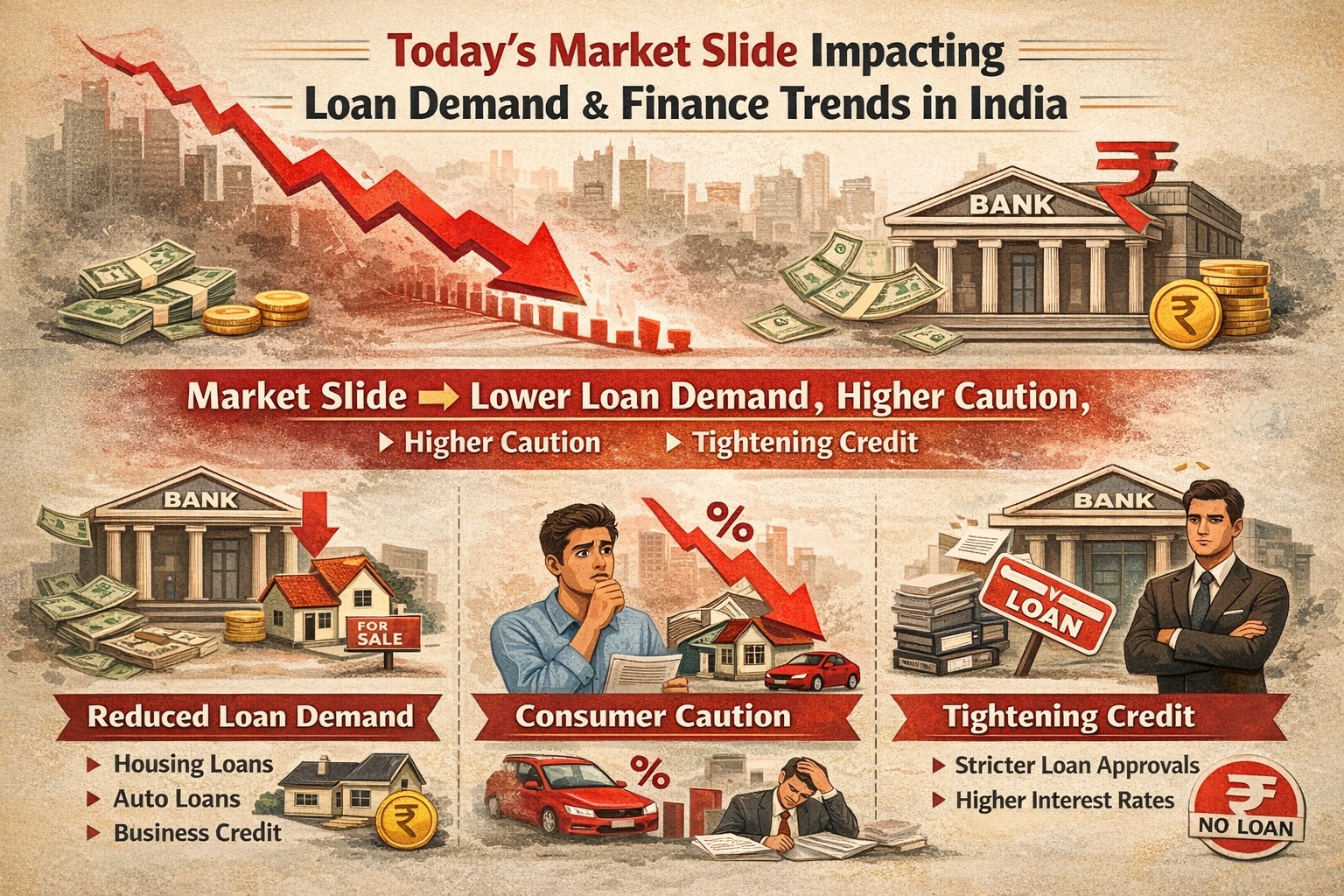 Today’s market slide impacting loan demand and finance trends in India