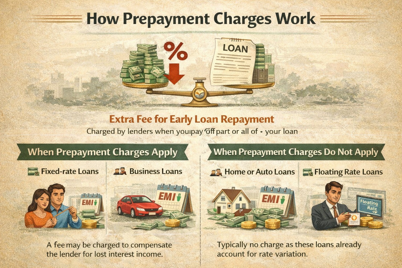 How prepayment charges work on loans in India