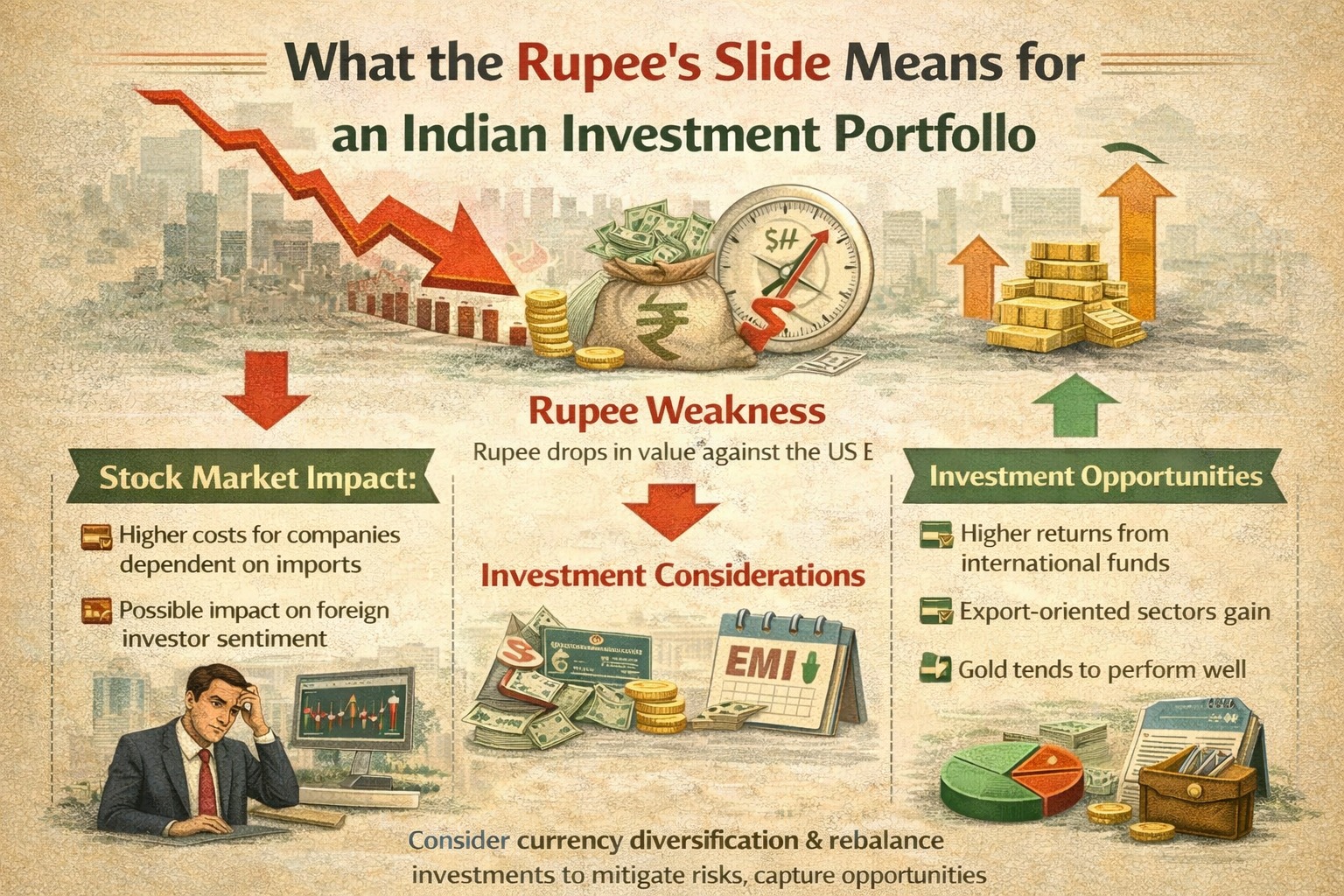What the rupee’s slide means for an Indian investment portfolio
