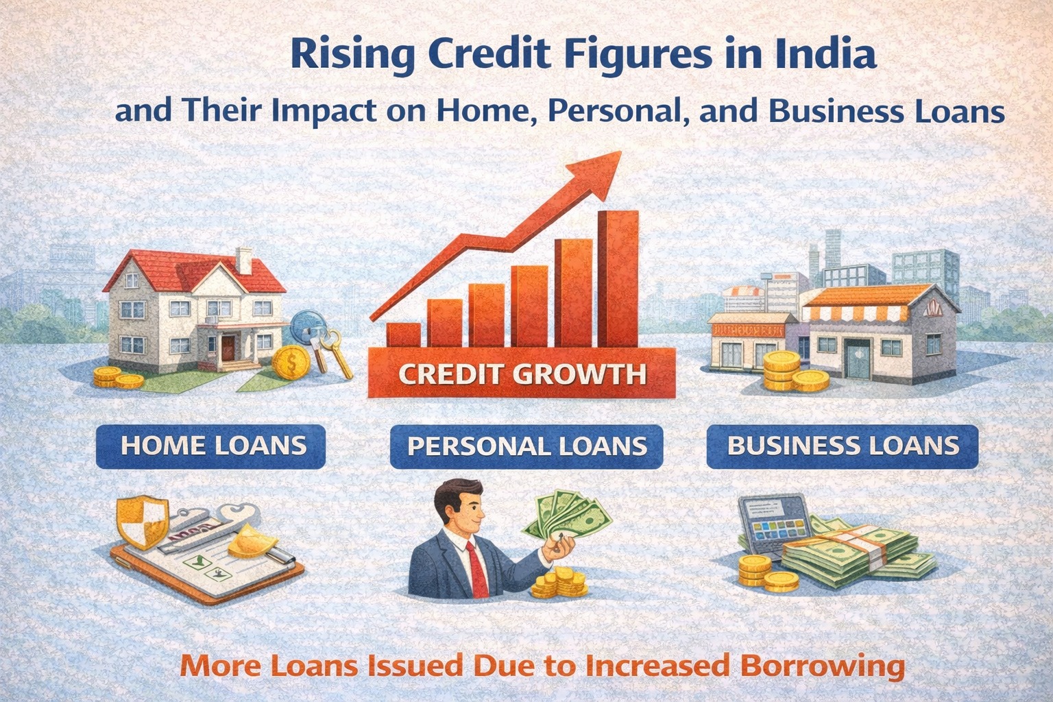 Rising credit figures in India and their impact on home personal and business loans