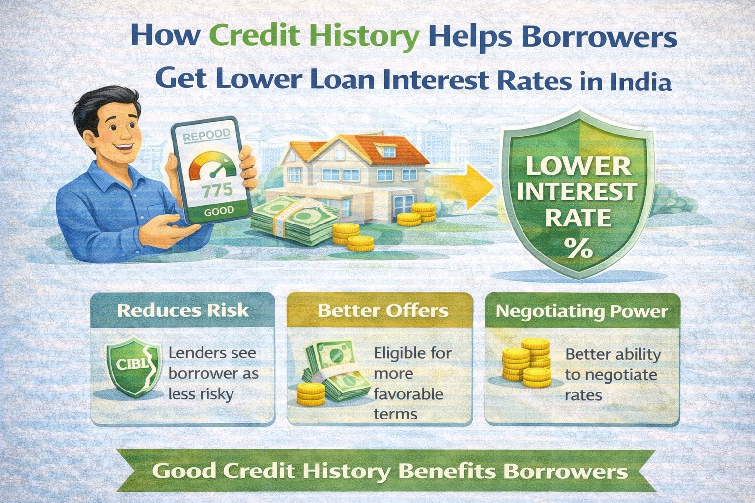 How credit history helps borrowers get lower loan interest rates in India
