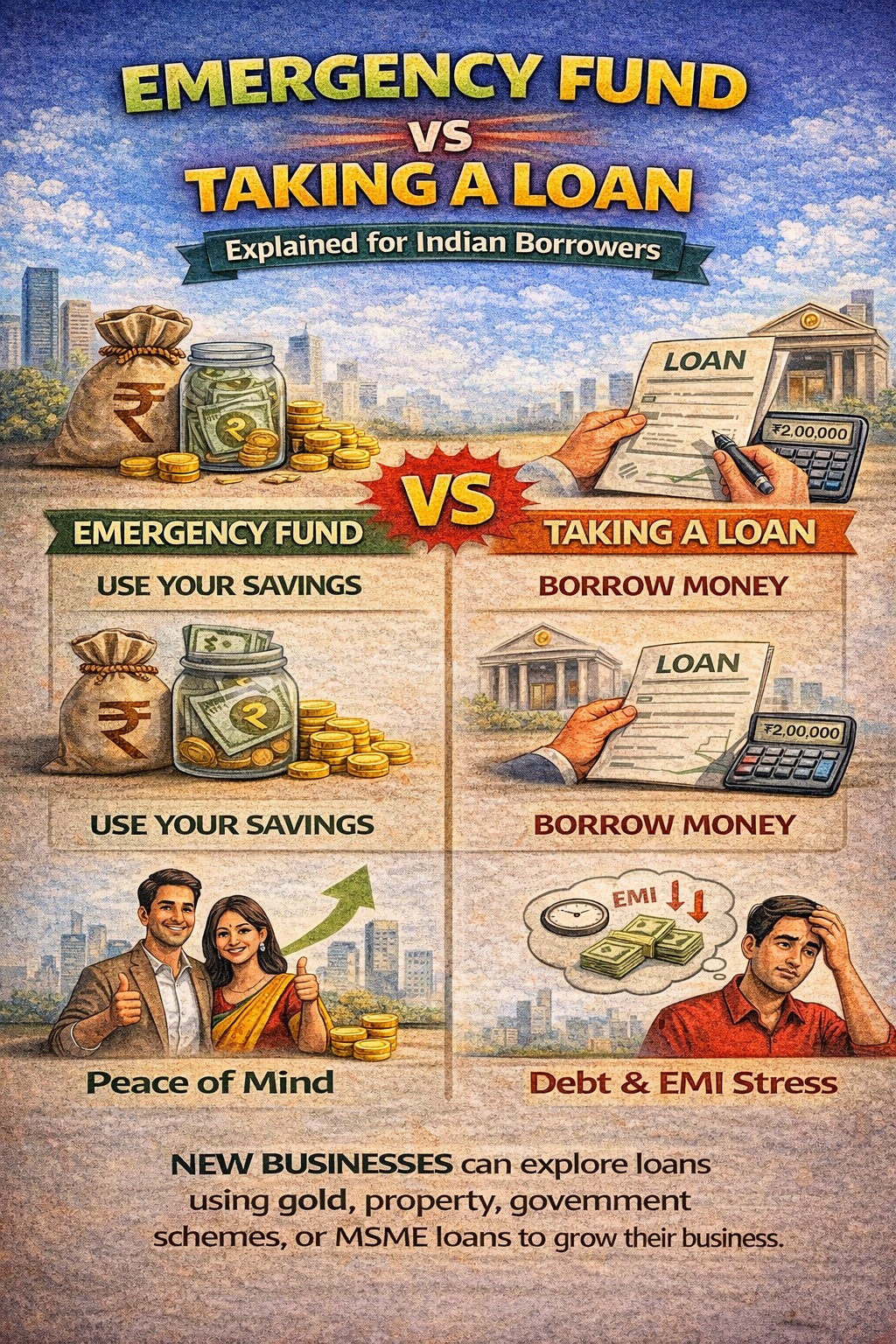Emergency fund versus taking a loan explained for Indian borrowers