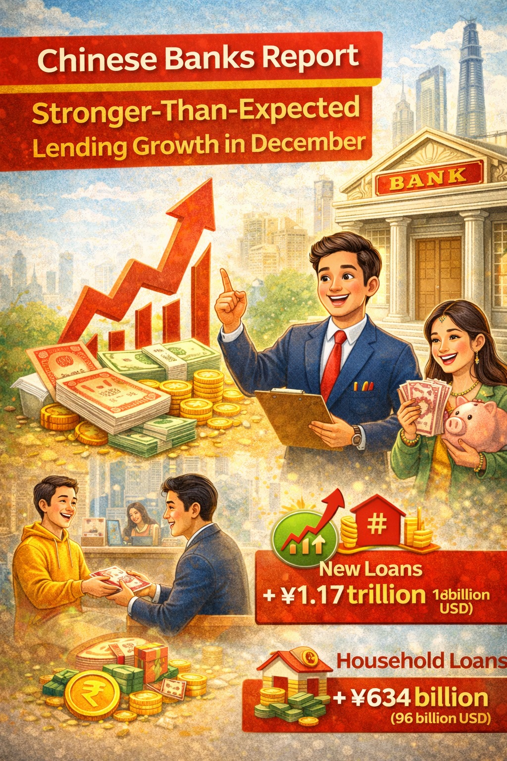 Chinese banks report stronger-than-expected lending growth in December