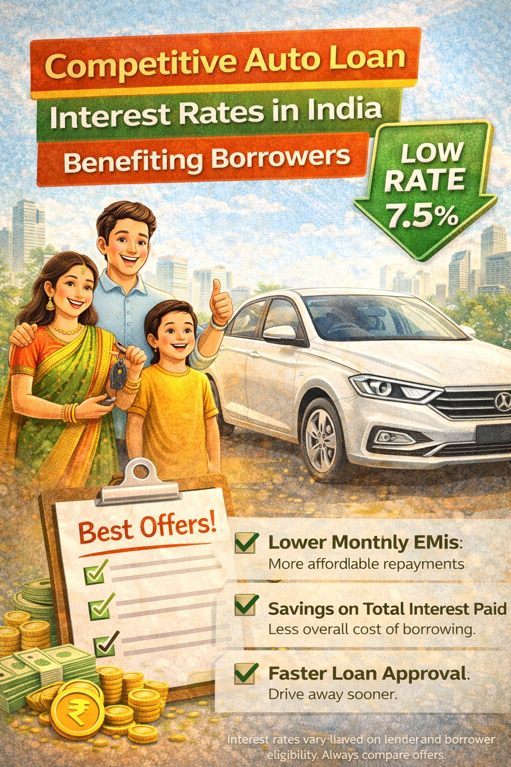 Competitive auto loan interest rates in India benefiting borrowers