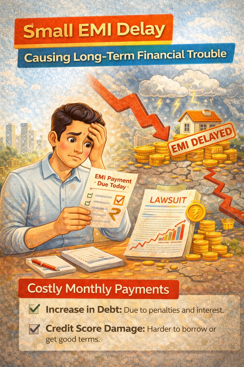 Small EMI delay causing long term financial trouble