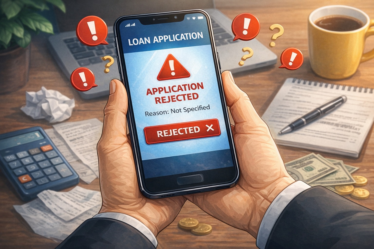 Digital loan application rejected without explanation