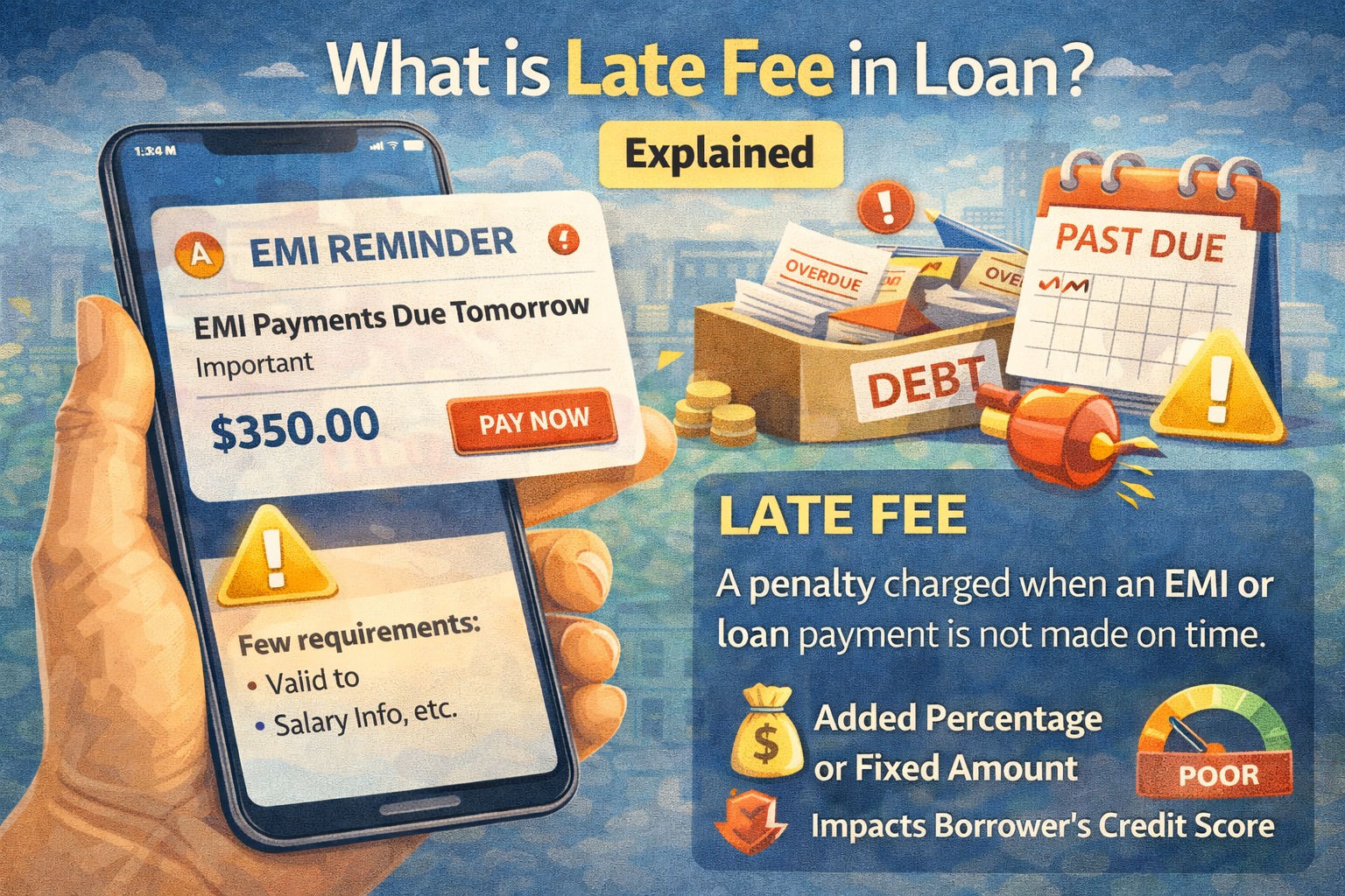What is late fee in loan explained with EMI reminder