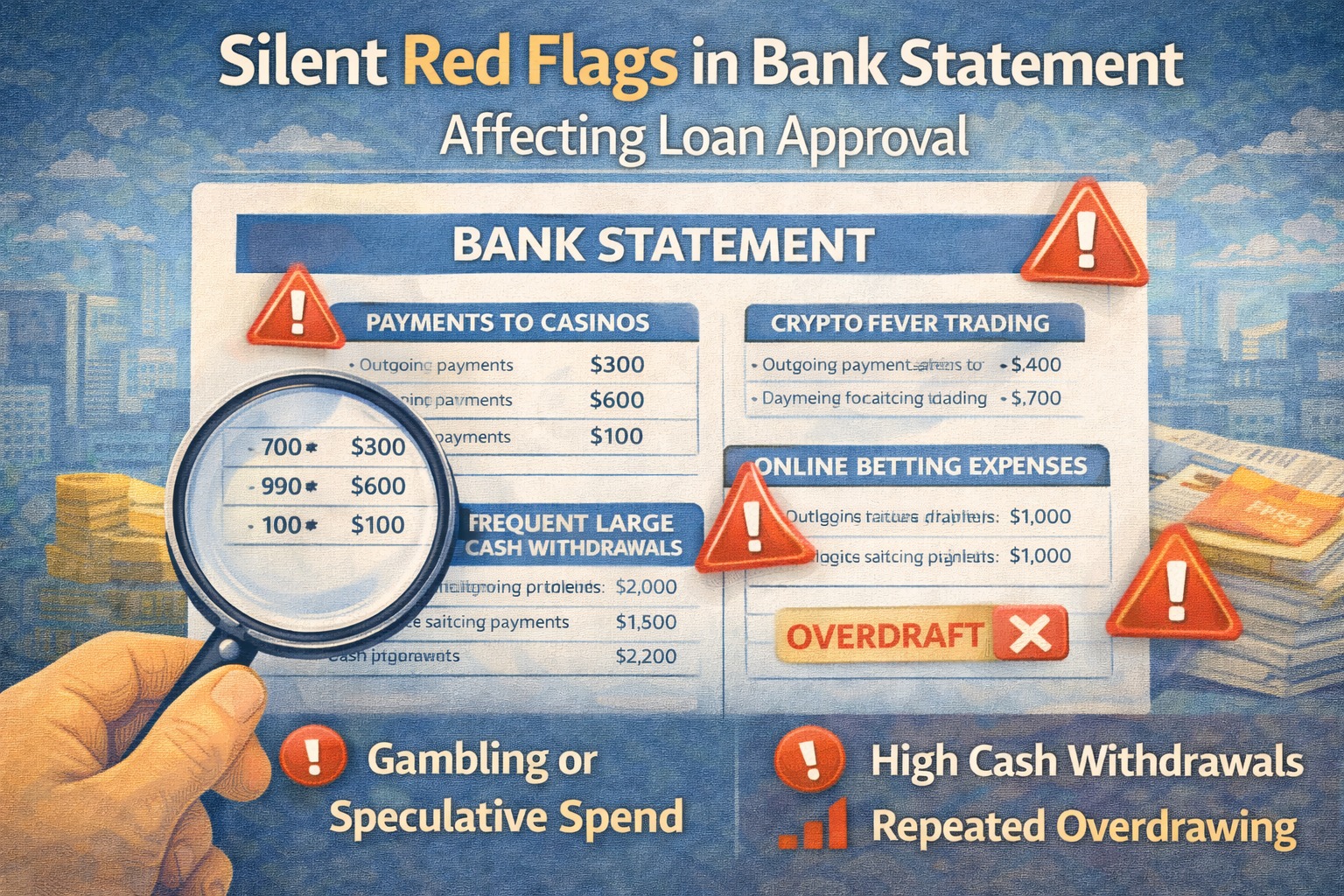 Silent red flags in bank statement affecting loan approval