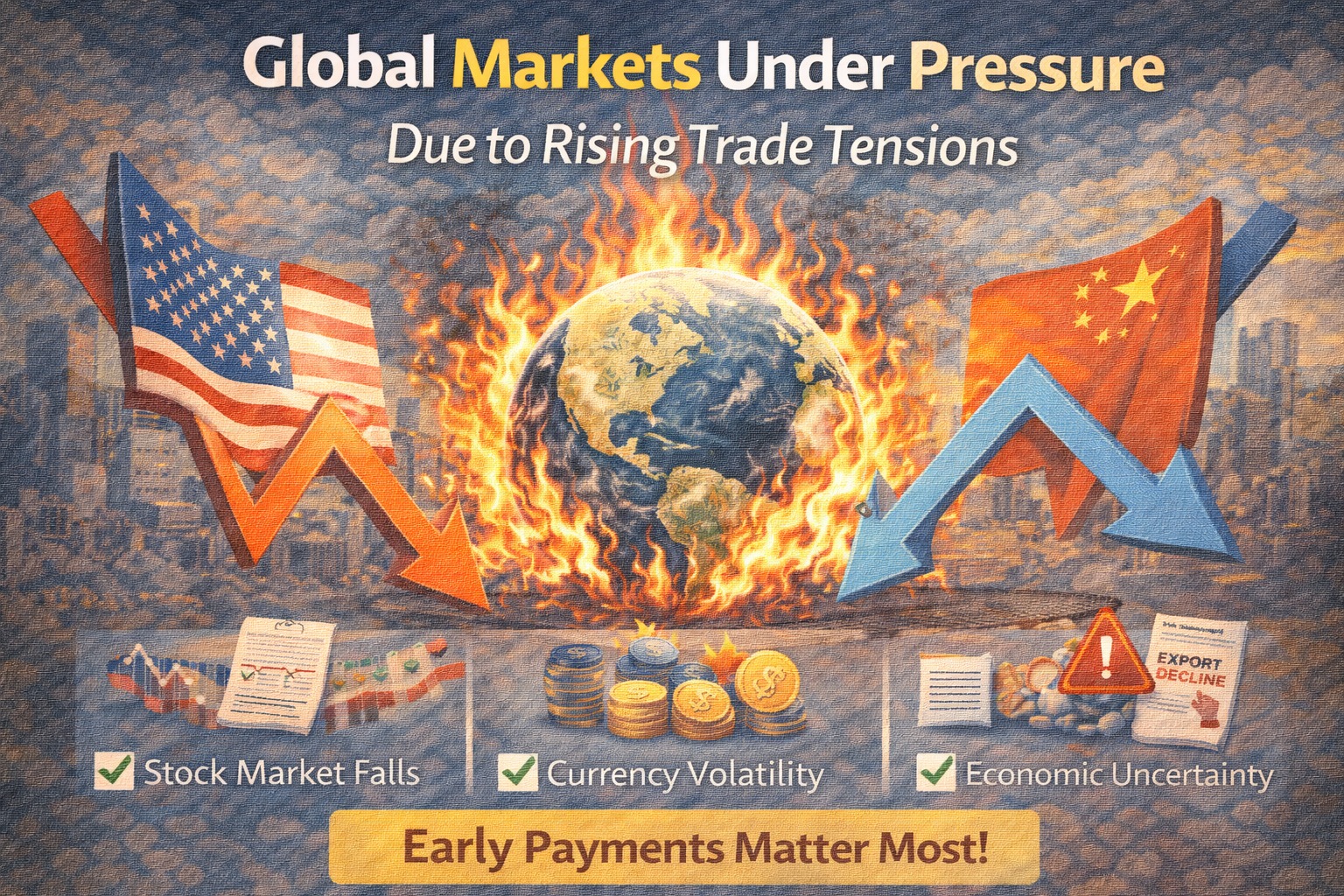 Global markets under pressure due to rising trade tensions