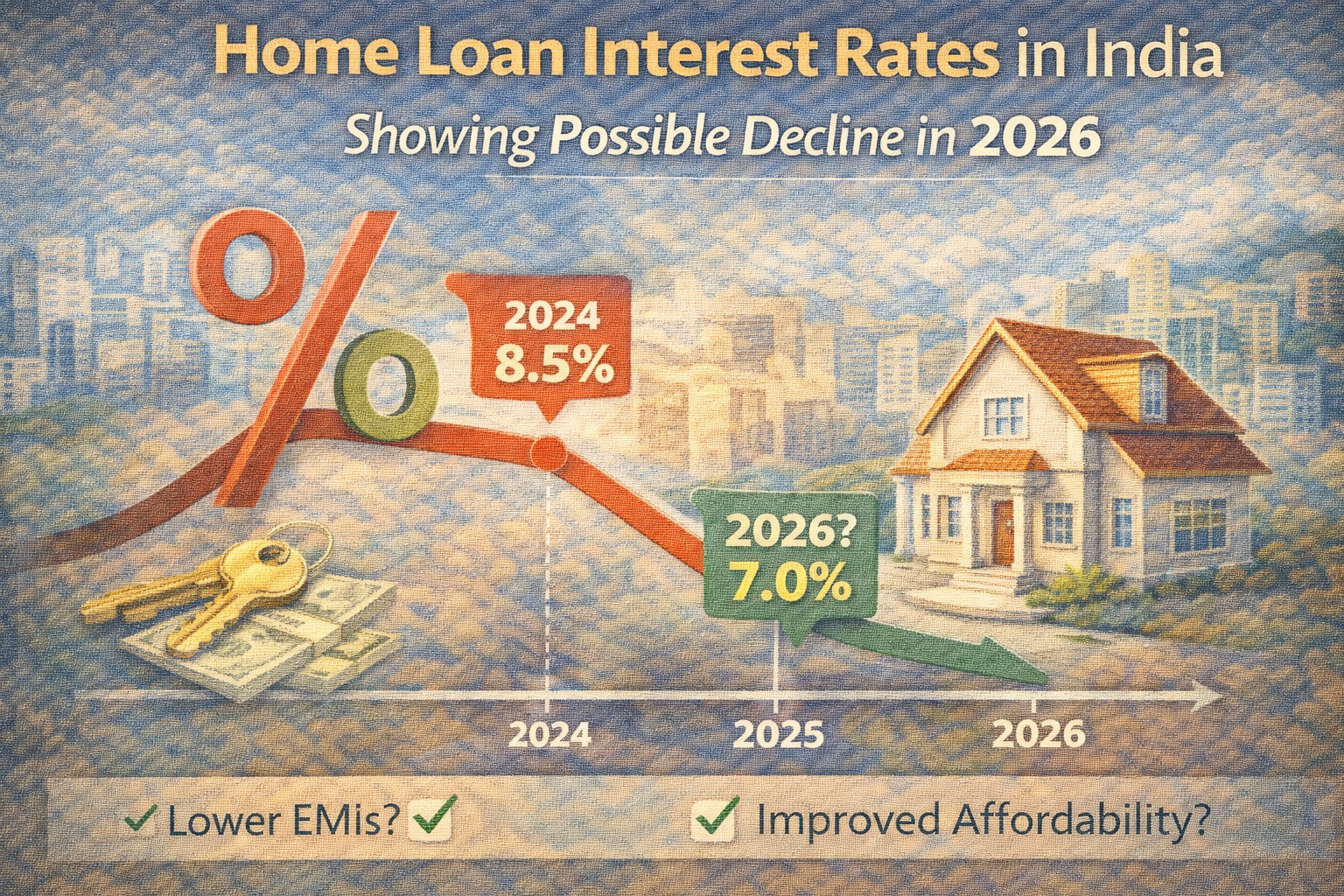 Home loan interest rates in India showing possible decline in 2026