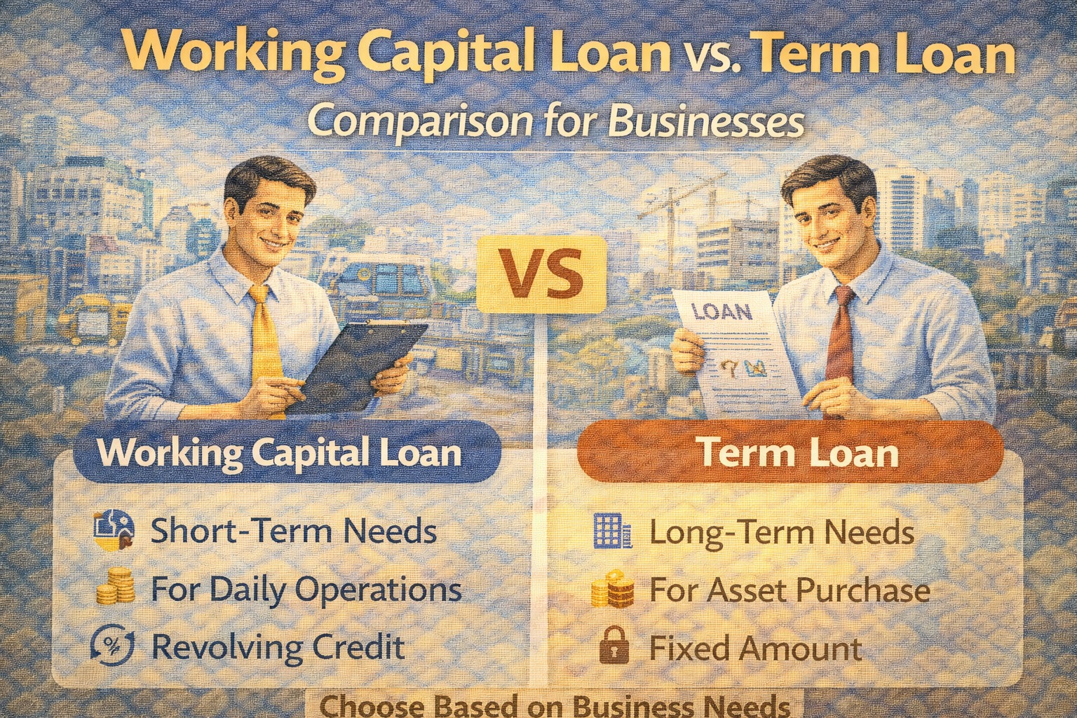 Working capital loan versus term loan comparison for businesses