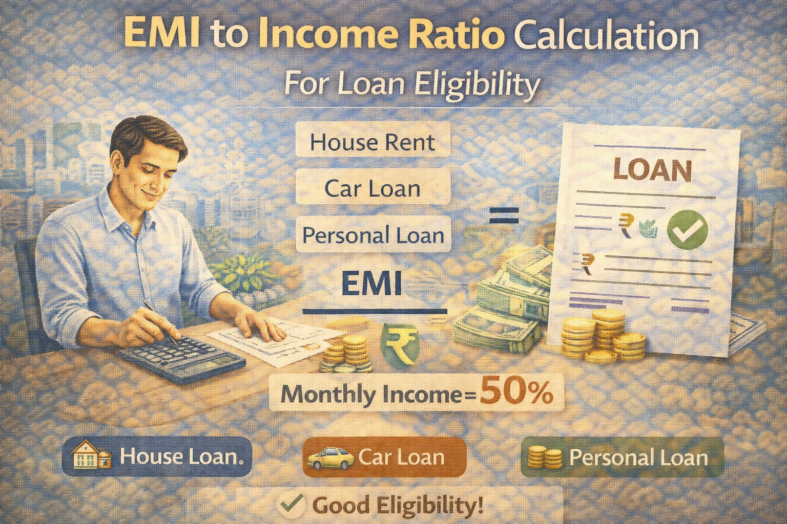 EMI to income ratio calculation for loan eligibility
