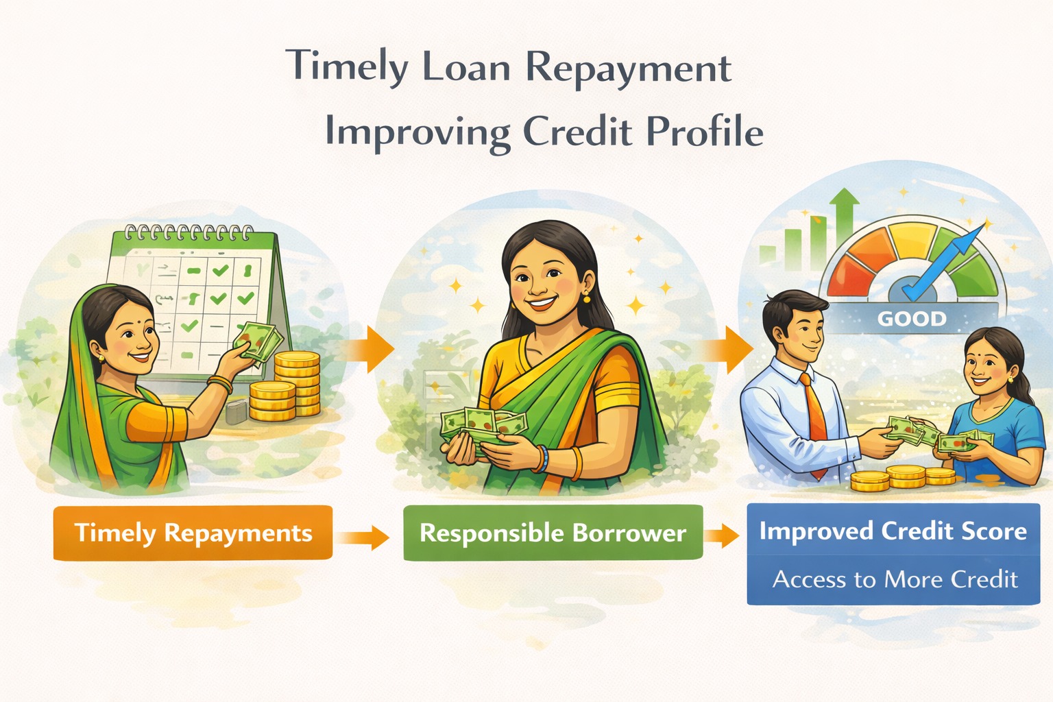 Timely loan repayment improving credit profile