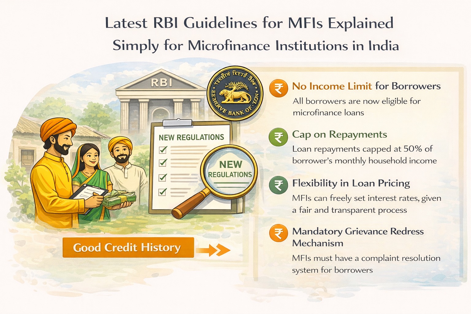 Latest RBI guidelines for MFIs explained simply for microfinance institutions in India
