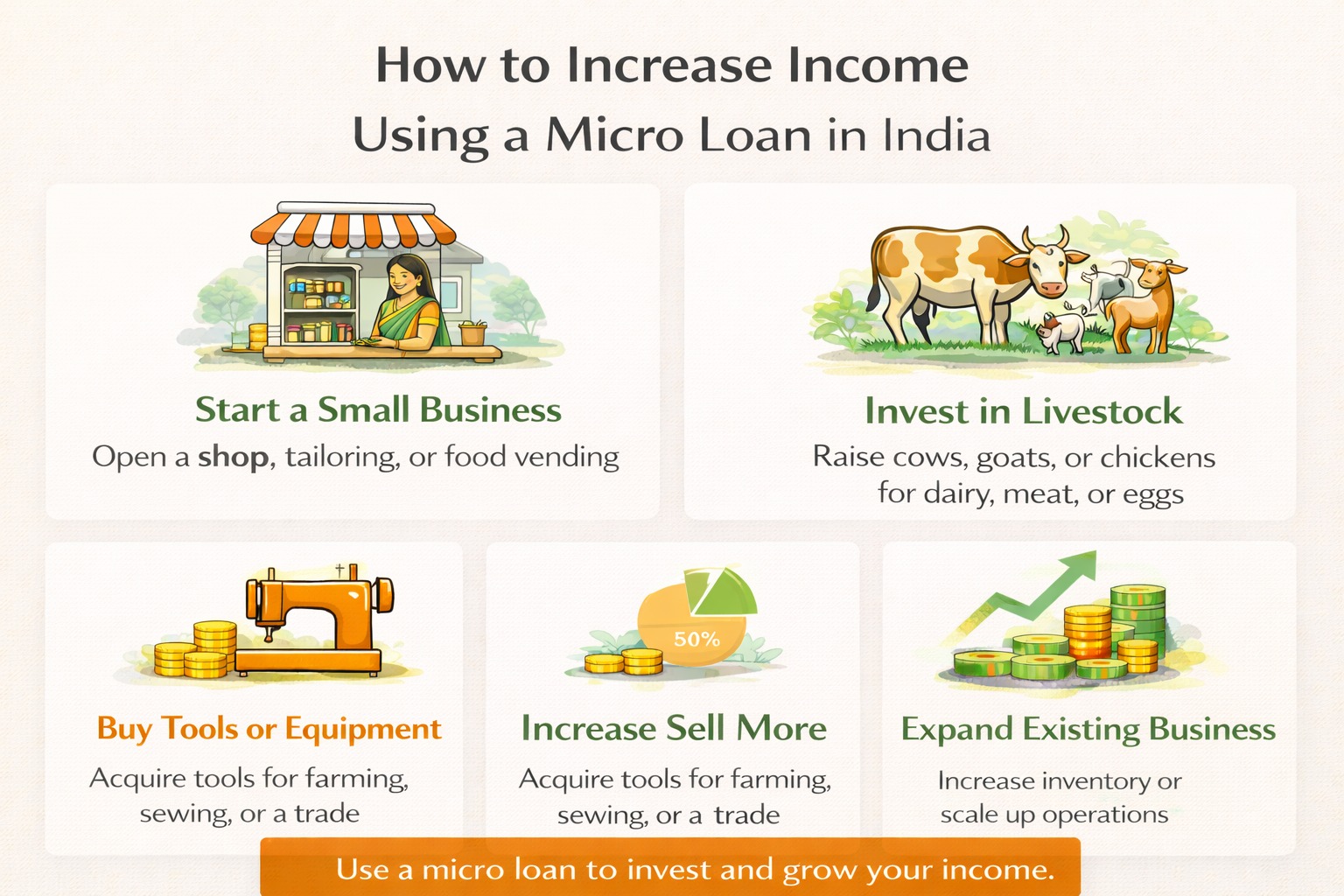 How to increase income using a micro loan in India