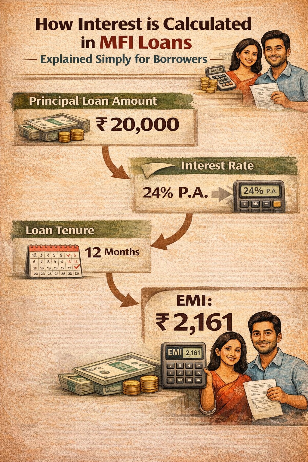 How interest is calculated in MFI loans explained simply for borrowers