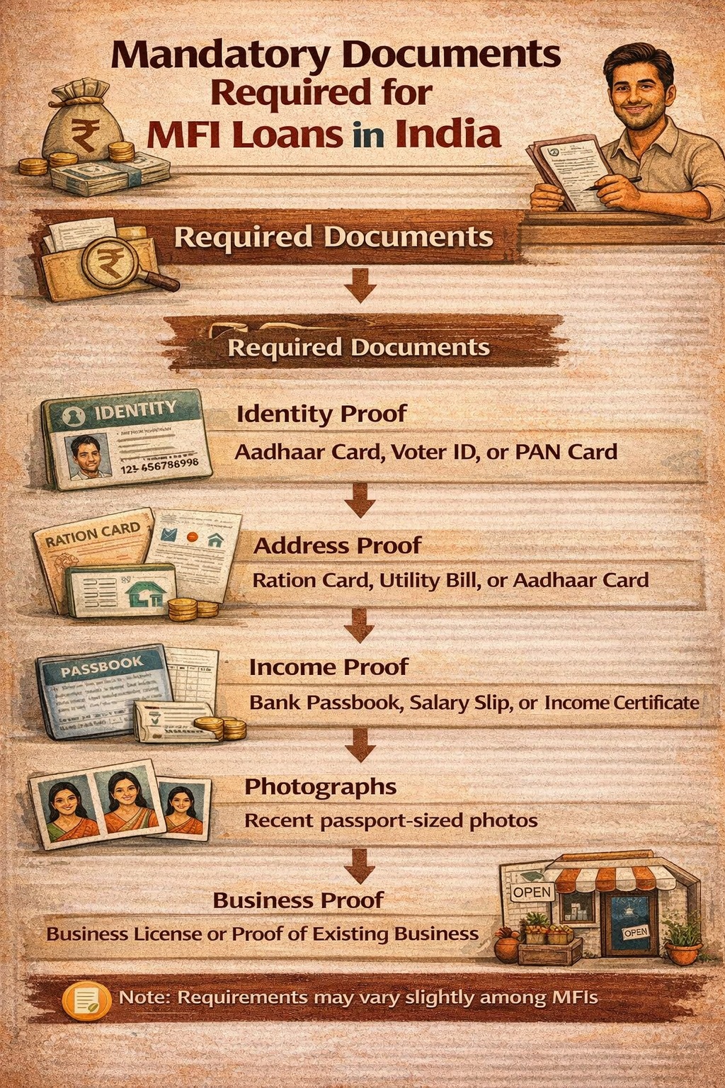 Mandatory documents required for MFI loans in India