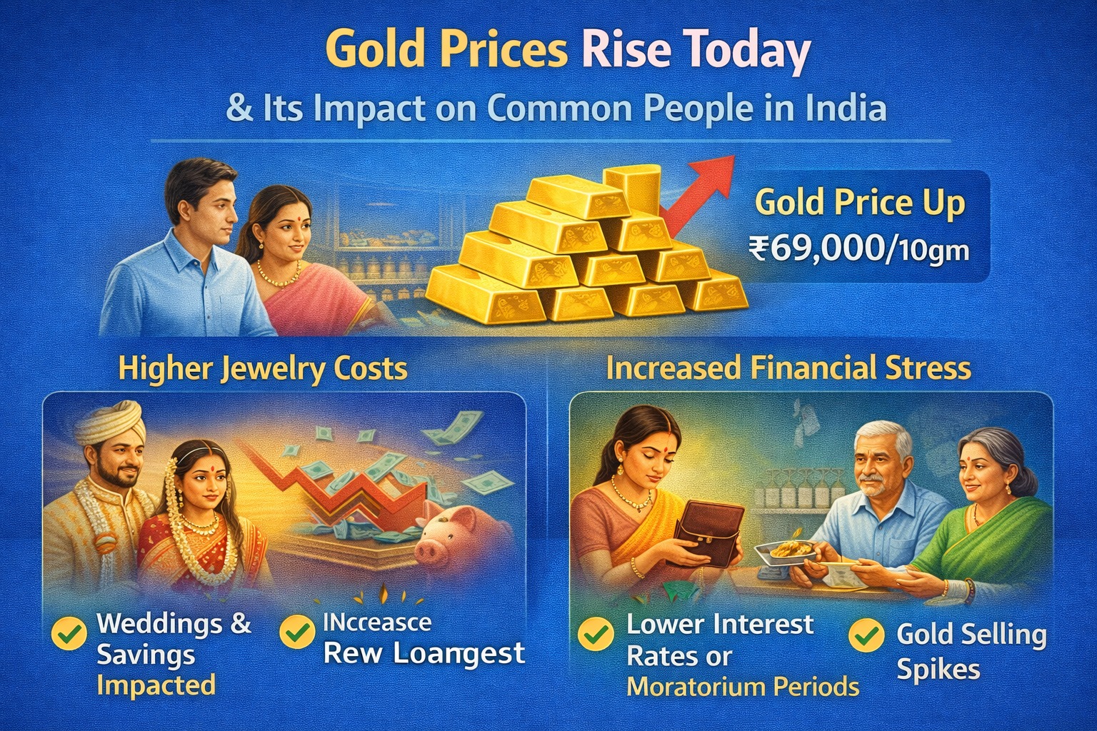 Gold prices rise today and its impact on common people in India