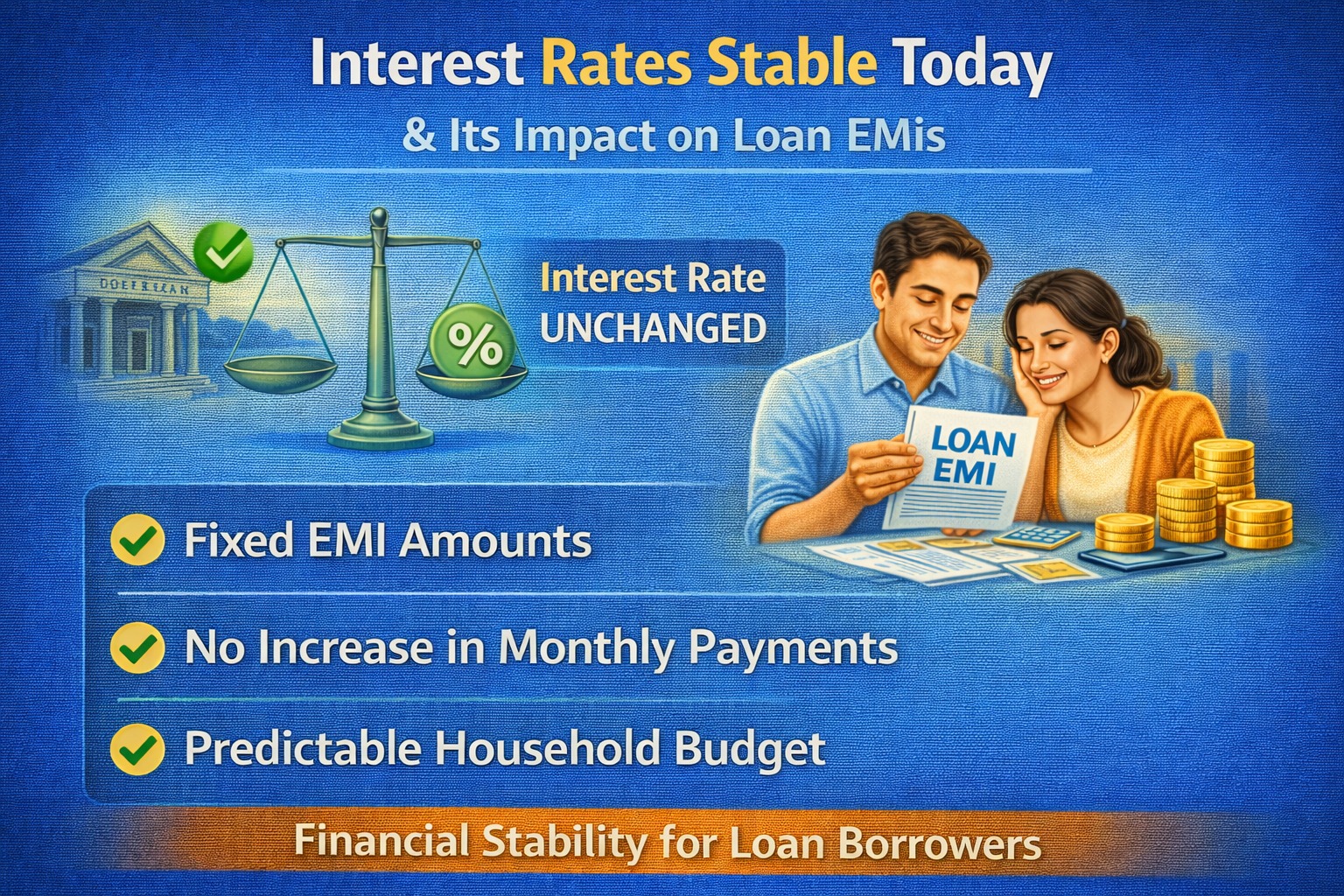 Interest rates stable today and its impact on loan EMIs
