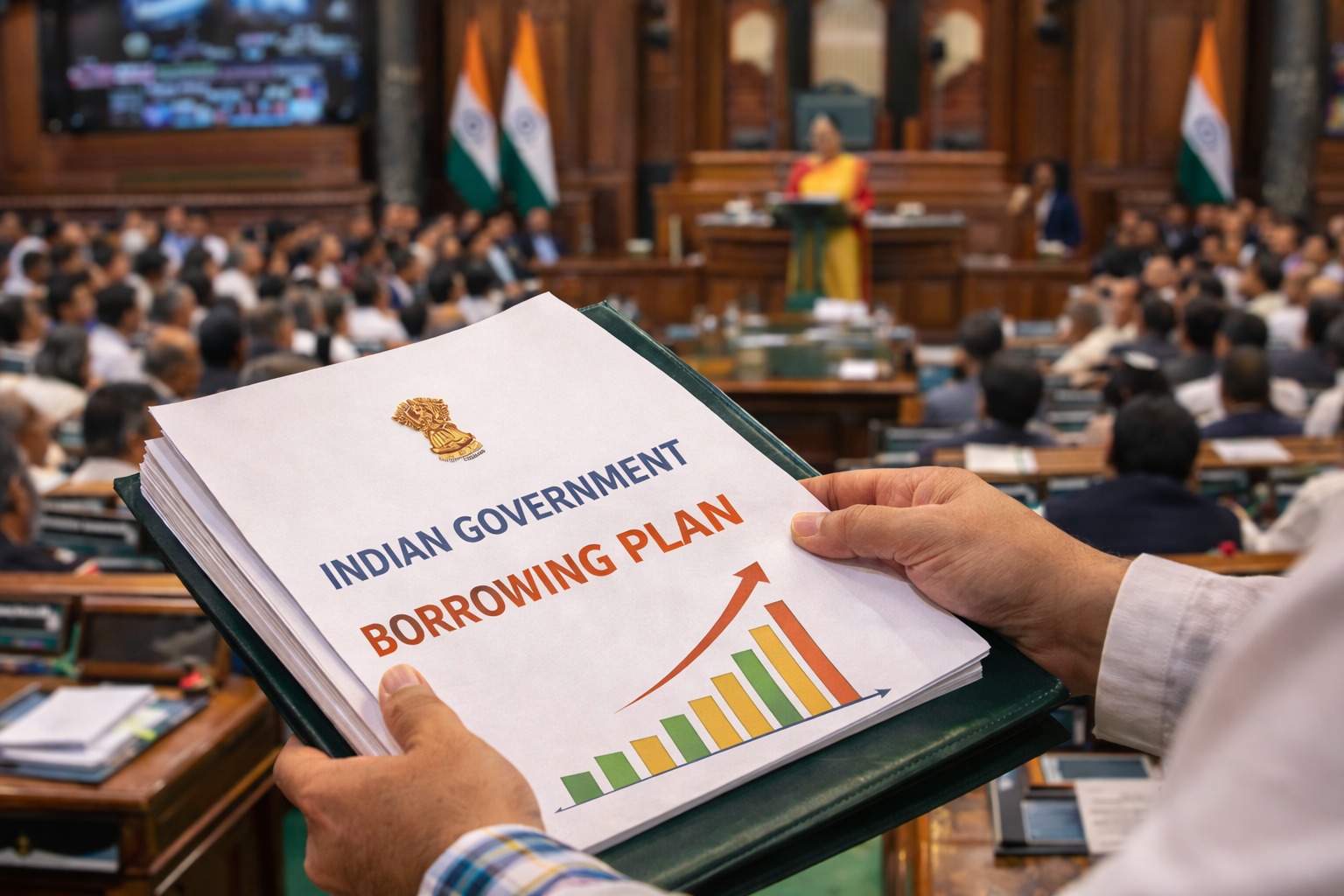 Indian government borrowing plan documents presented in Parliament