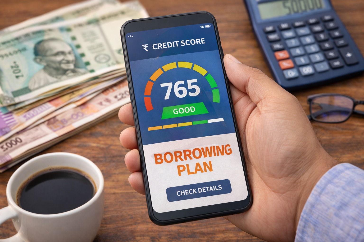 Checking credit score on mobile app in India