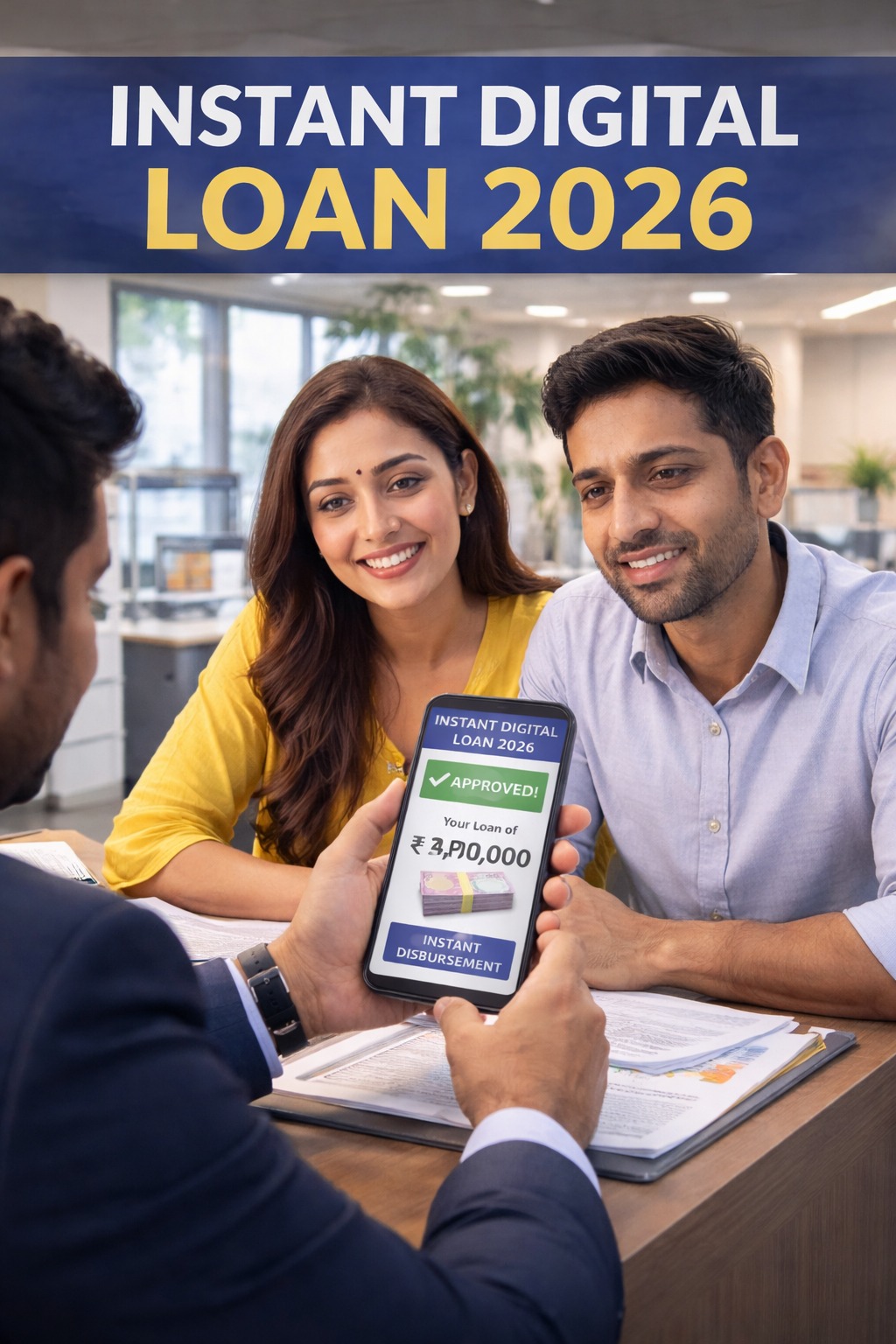Indian borrower applying for instant digital loan on smartphone in 2026