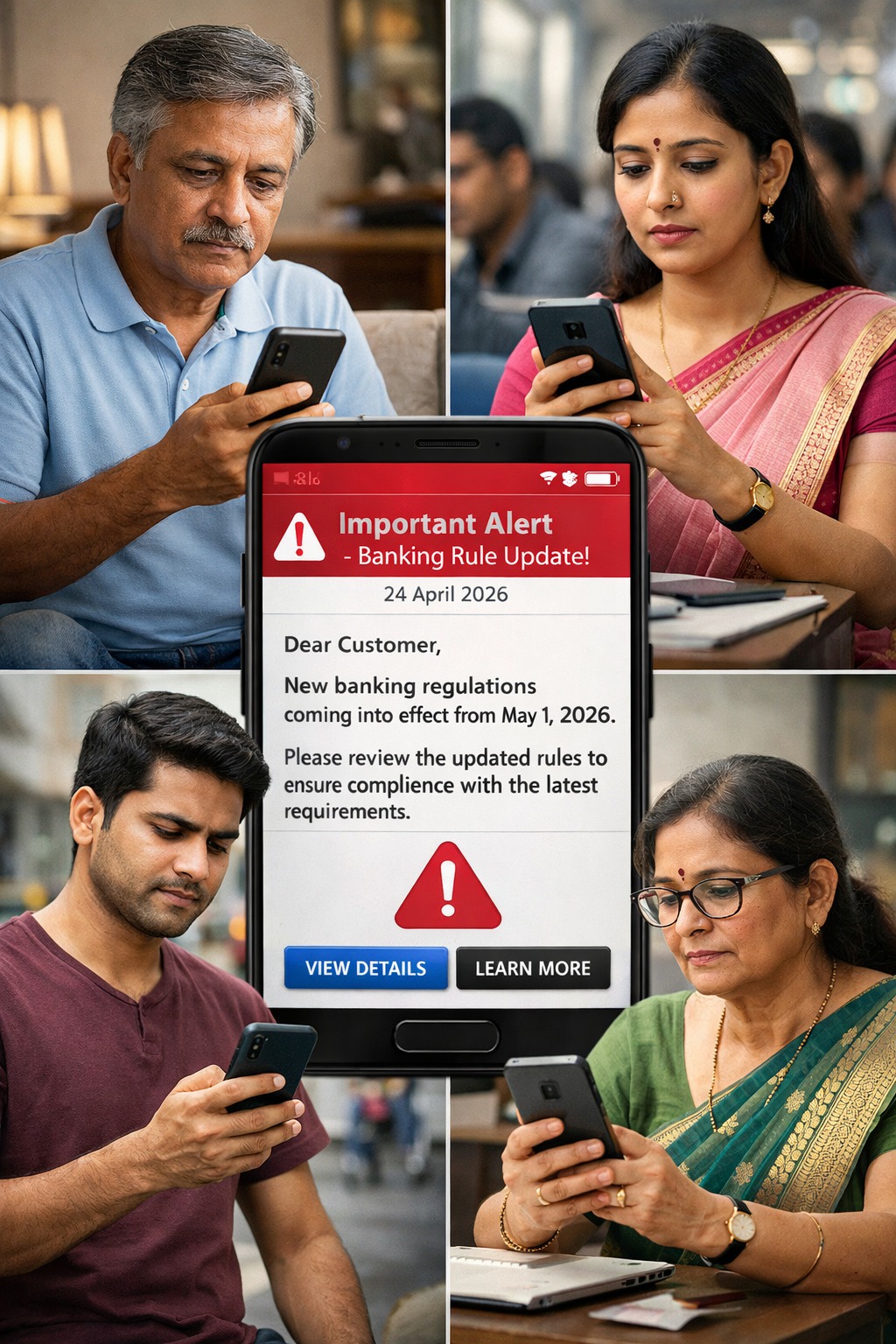 Indian bank account holders receiving important banking rule update notification in 2026