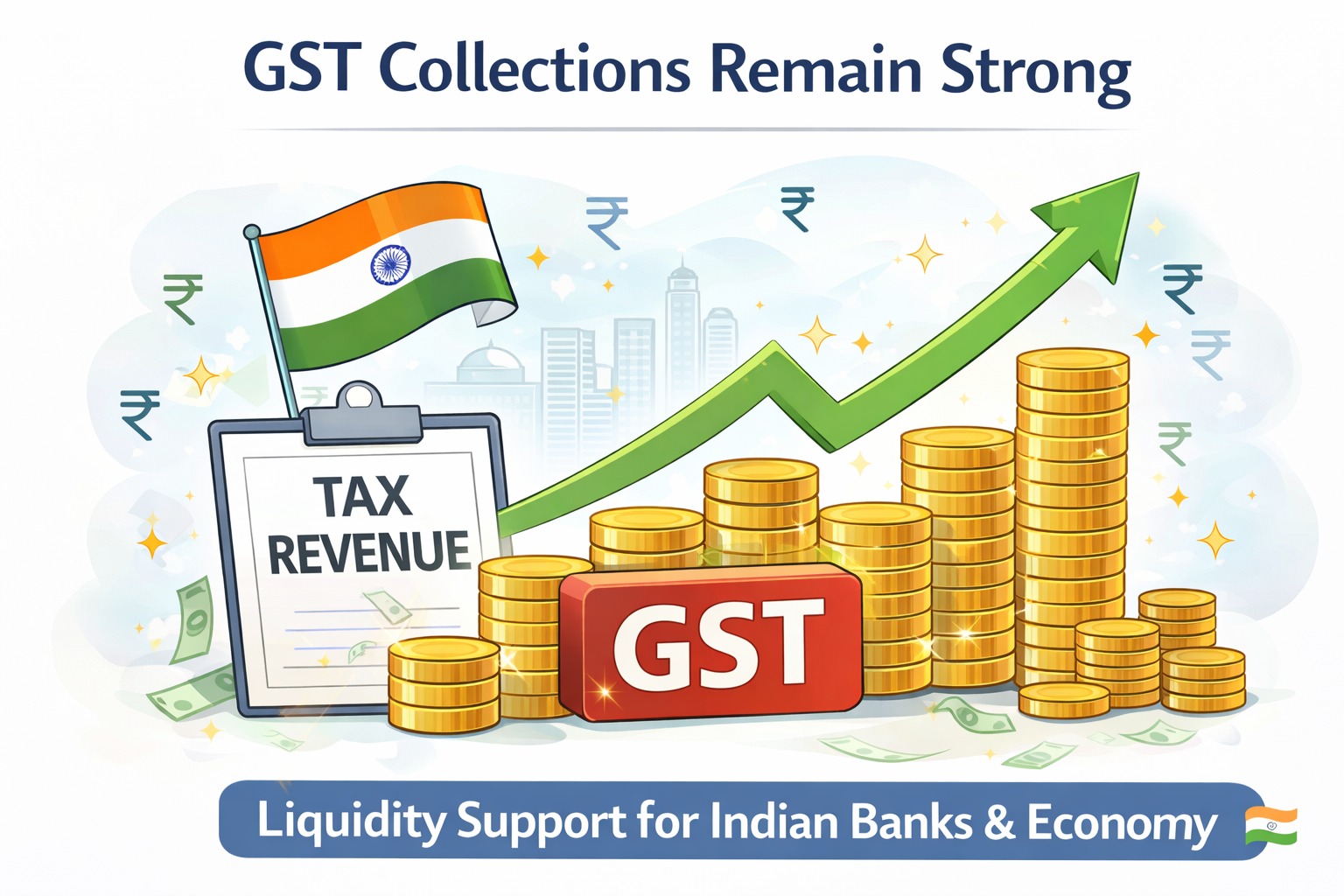 GST collections remain strong showing rising tax revenue in India