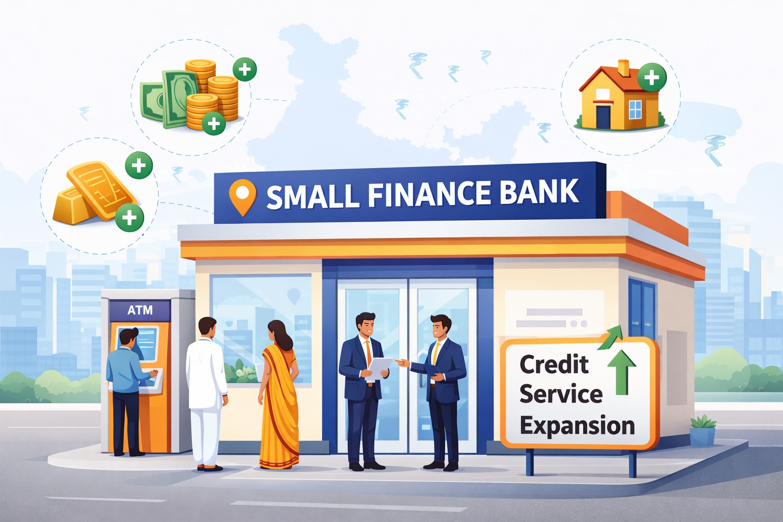 Small Finance Bank branch expanding credit services in India