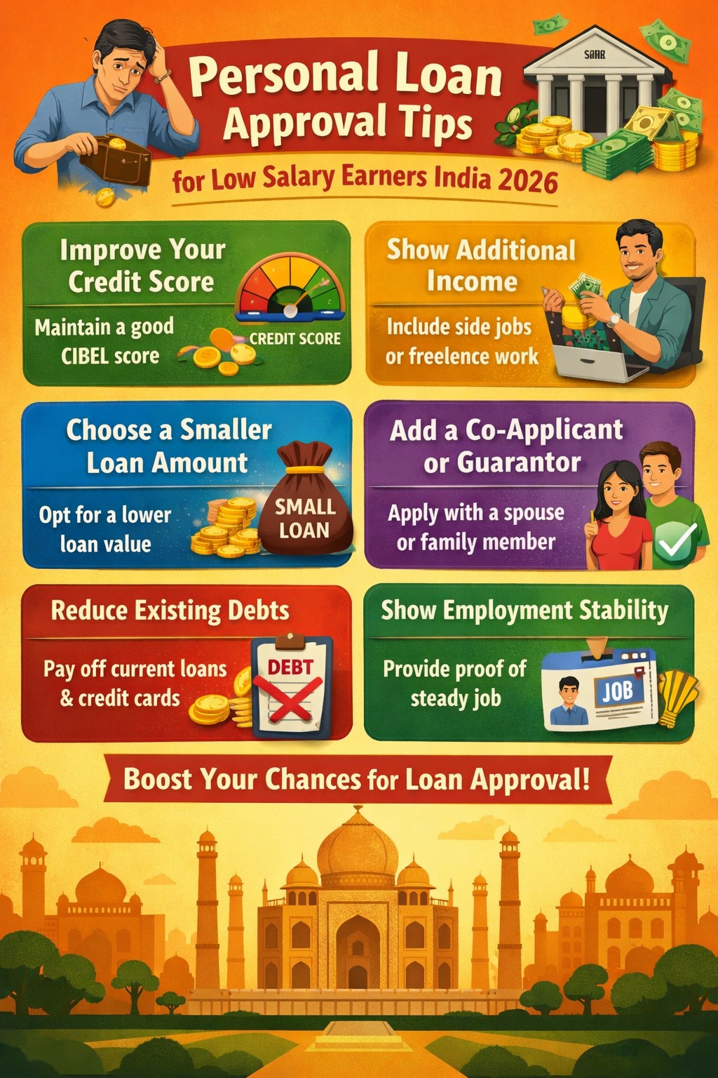 Personal loan approval tips for low salary earners India 2026