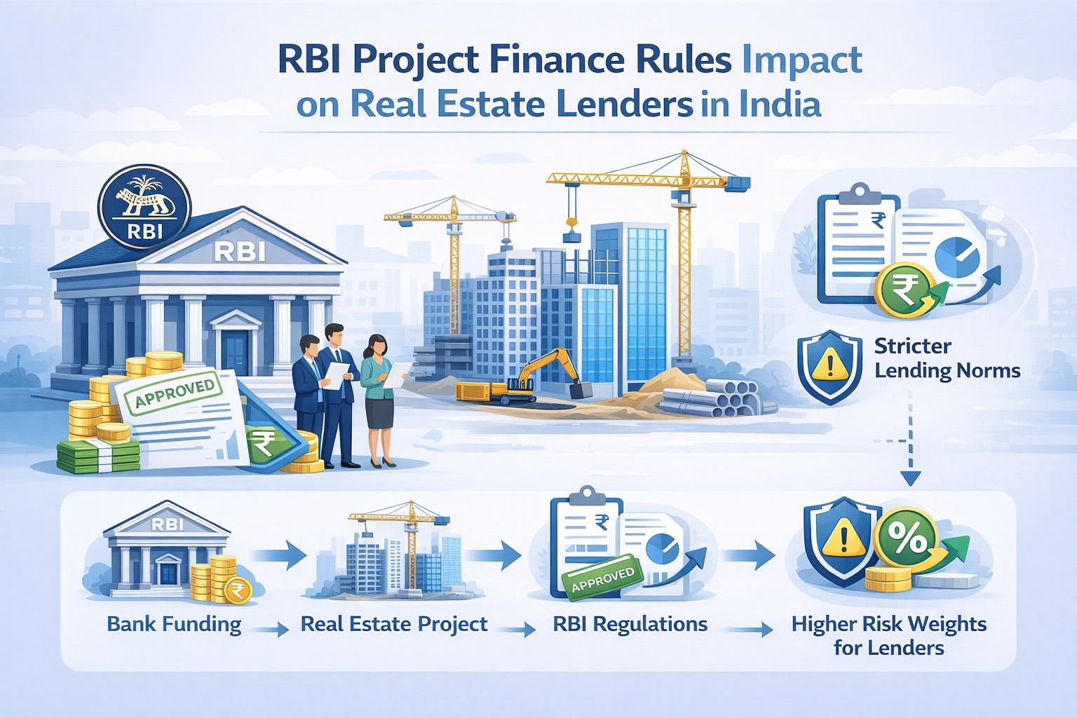 RBI project finance rules impact on real estate lenders infographic