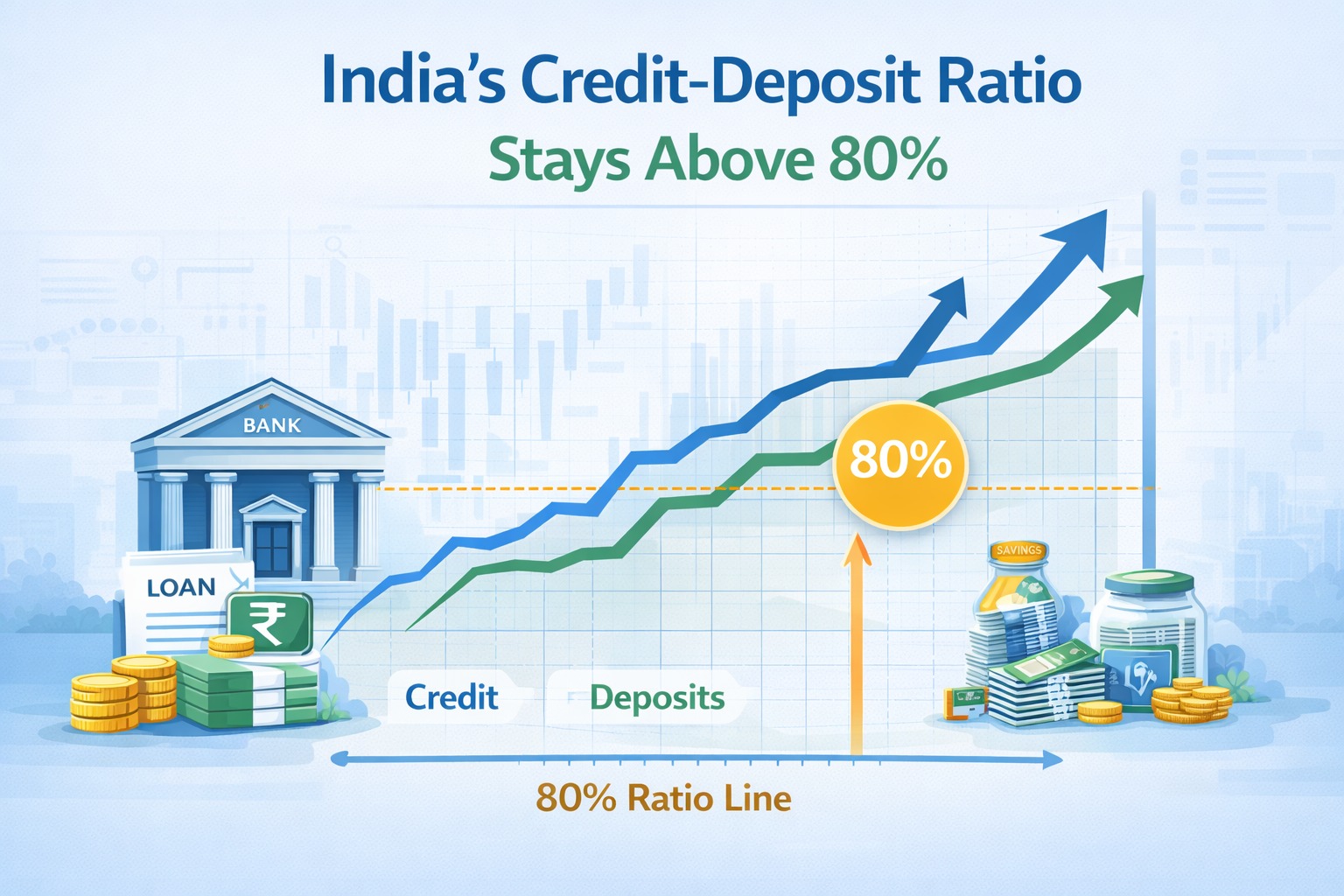 India credit deposit ratio remaining above 80 percent banking sector chart